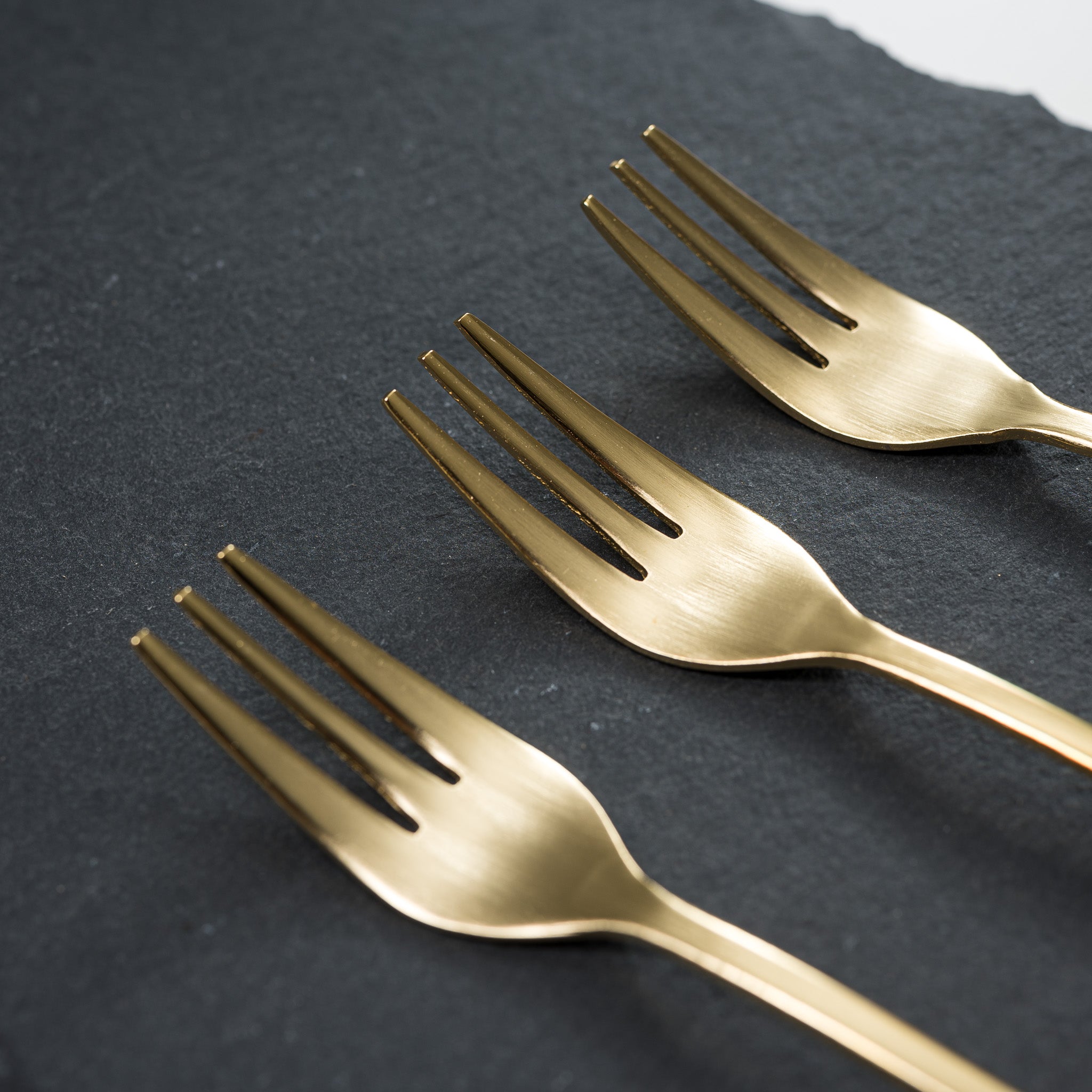 Tsubame Sanjo Gold Cake Fork - Elegant 3-Color Options | Premium Japanese Stainless Steel Dessert Fork for Cakes, Pastries & Fine Dining