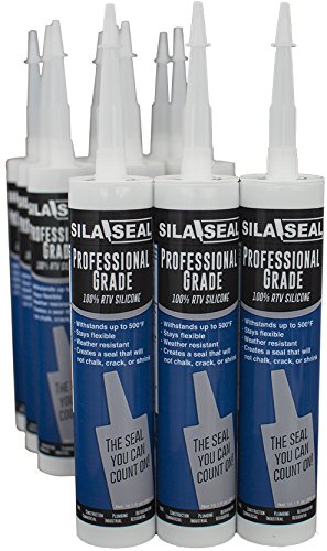 Professional Grade White 100% RTV Silicone Sealant with Reclosable Nozzle - Case of 12 Tubes - Perfect for Home Repairs, Automotive Sealing & DIY Projects