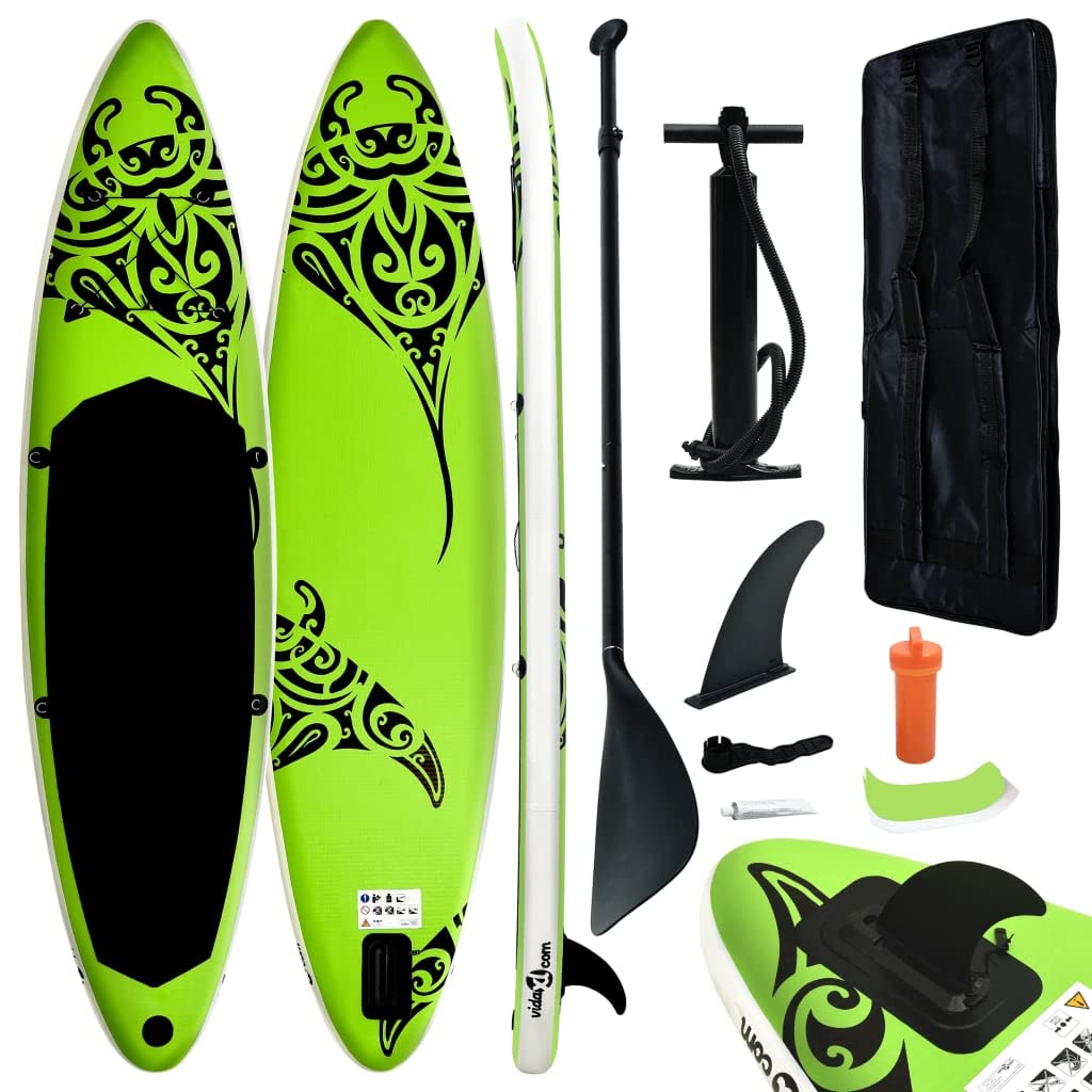 Premium Inflatable Stand Up Paddle Board (SUP) Set - 10ft x 30in x 6in, Lightweight & Stable, Green - Perfect for Yoga, Fishing & Family Fun on Lakes, Rivers & Oceans