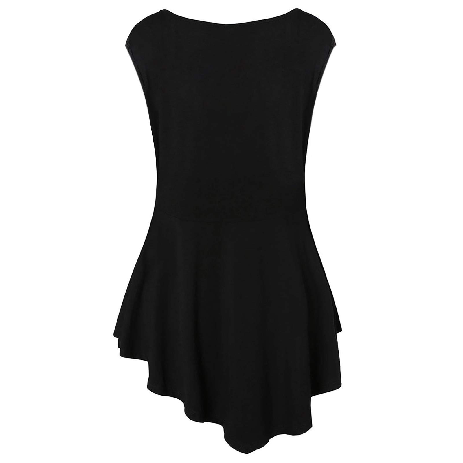 Floral Lace Plus Size Women's Sleeveless Blouse - Asymmetric O-Neck Top for Casual Wear & Summer Outfits