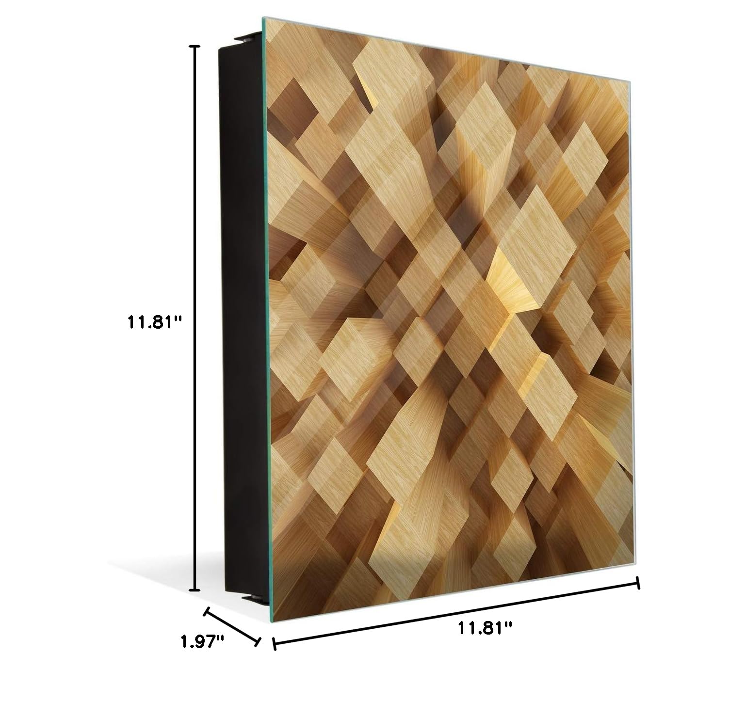 Modern Decorative Key Storage Cabinet with Glass Whiteboard - K10A Cube Design | Perfect for Home, Office & Entryway Organization