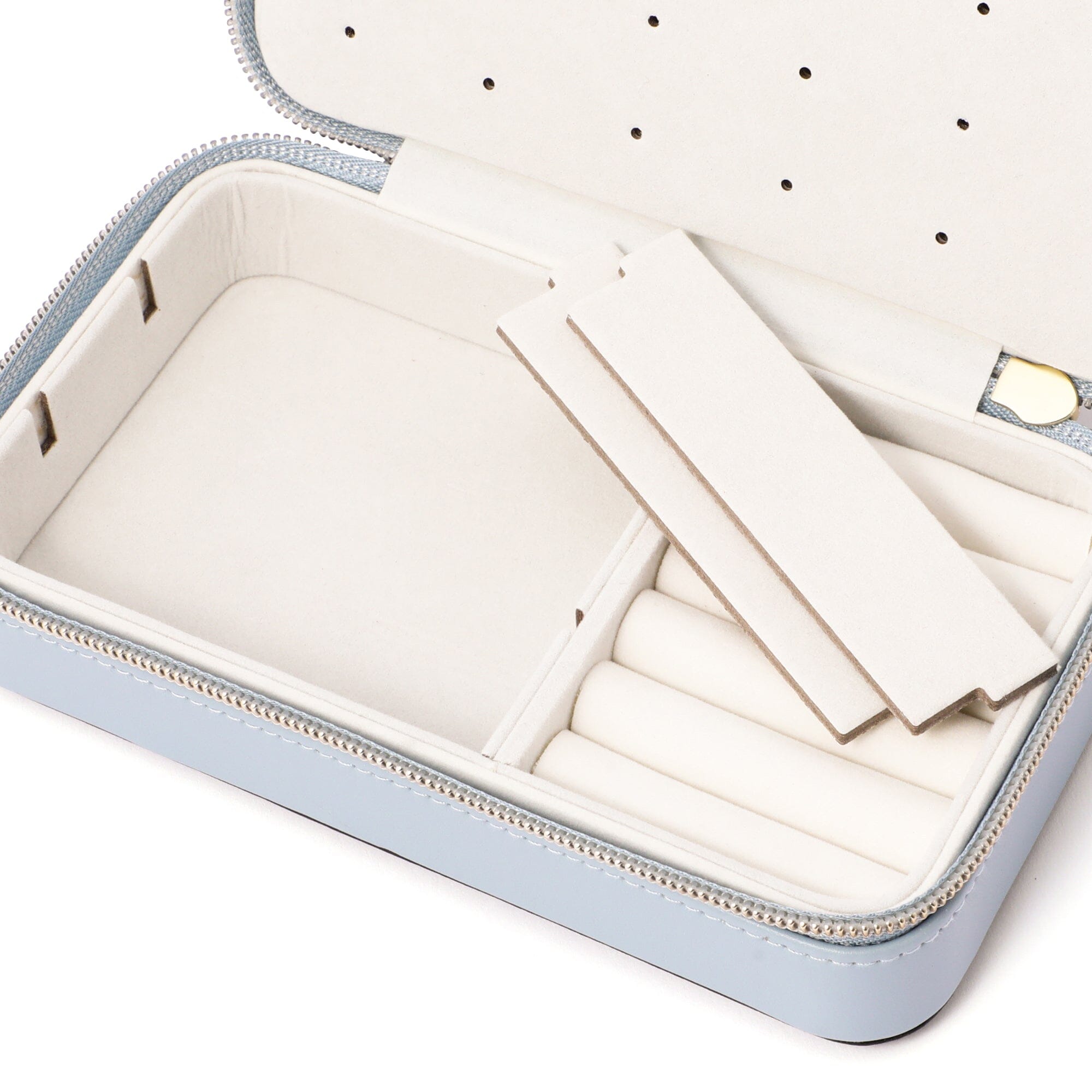 Elegant Embroidery Flower Jewelry Box - Medium Blue | Perfect for Travel, Gifts & Organizing Necklaces, Rings & Earrings