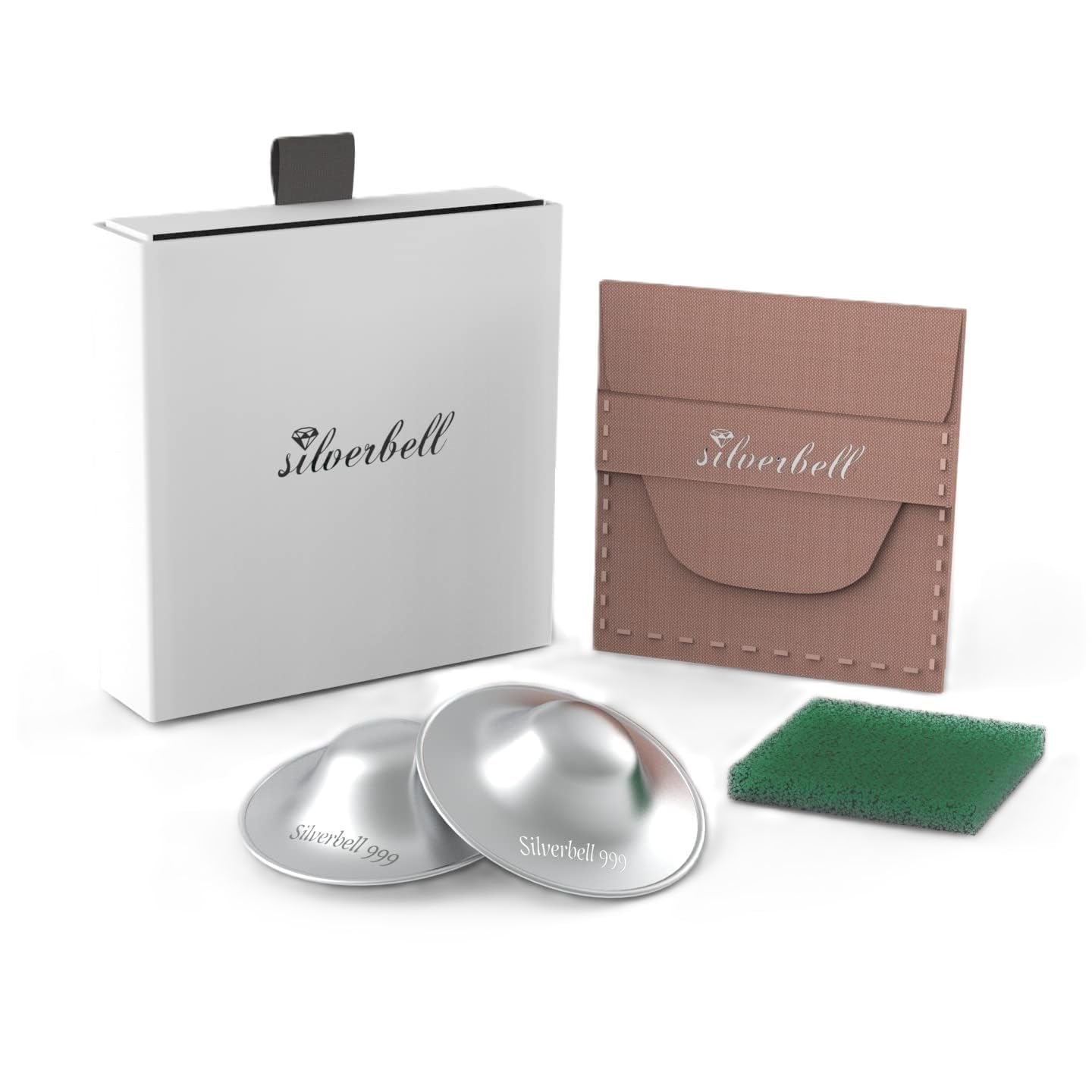 999 Pure Silver Nursing Cups - Hypoallergenic Nipple Shields for Breastfeeding Newborns | Essential Baby Feeding Accessories | Perfect for Pain Relief & Comfortable Nursing at Home or On-the-Go