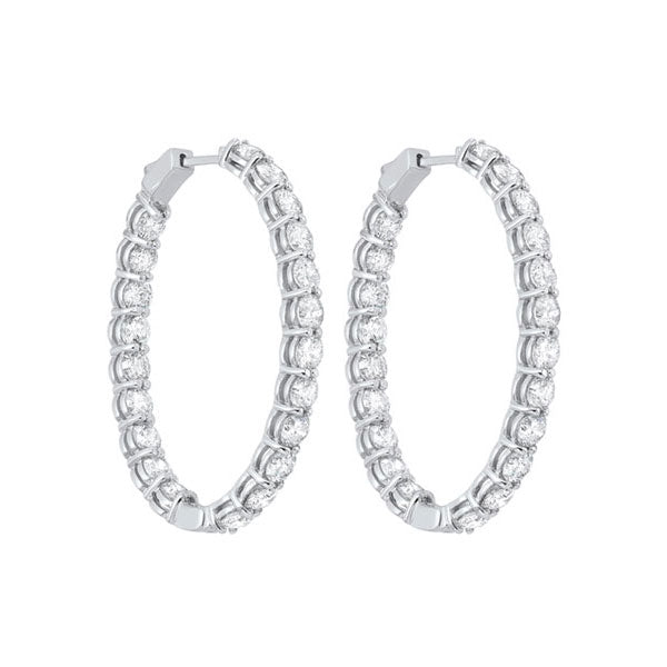 14K White Gold Diamond Earrings (10CTW) - Elegant & Luxurious Stud Earrings for Women, Perfect for Weddings, Parties & Special Occasions