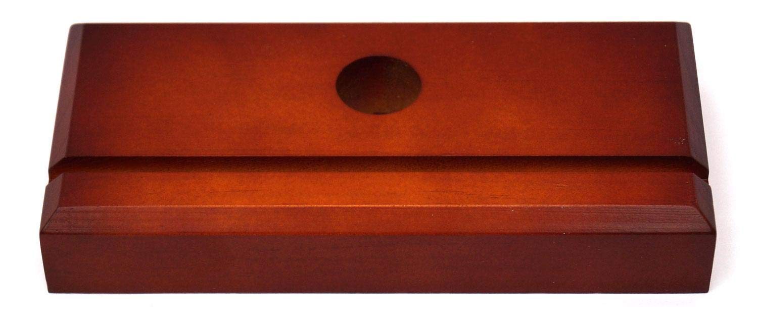 Stained Glass Supplies - Cherry Finish Rectangle Fan Lamp Base for DIY Stained Glass Projects, Home Decor, and Church Lighting