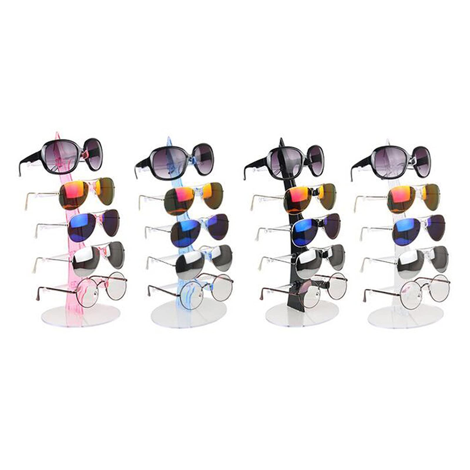 5-Tier Eyewear Display Stand - Sunglasses & Glasses Holder for Retail Counter, Jewelry Showcase, and Eyeglasses Storage (Black) - Perfect for Optical Shops, Boutiques, and Fashion Accessories Displays