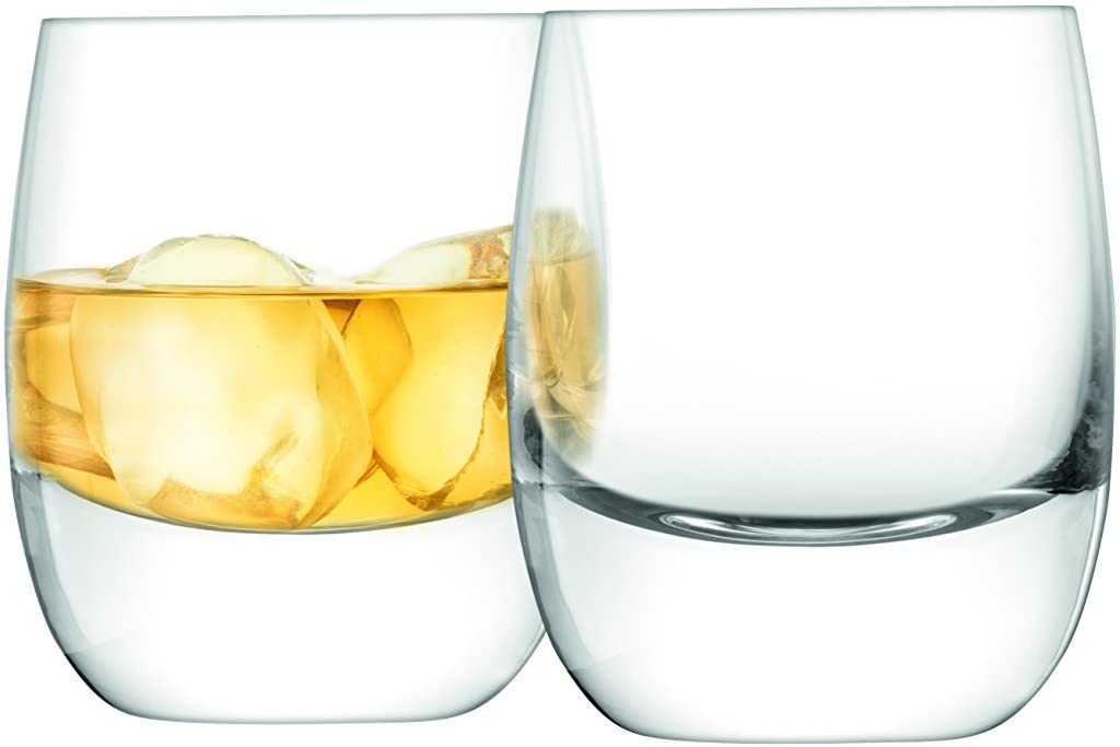 Premium 9oz Whiskey Tumbler Glasses Set of 2 - Heavy Base Whiskey Rocks Glasses for Scotch, Bourbon & Cocktails - Perfect for Home Bar, Gifts & Entertaining