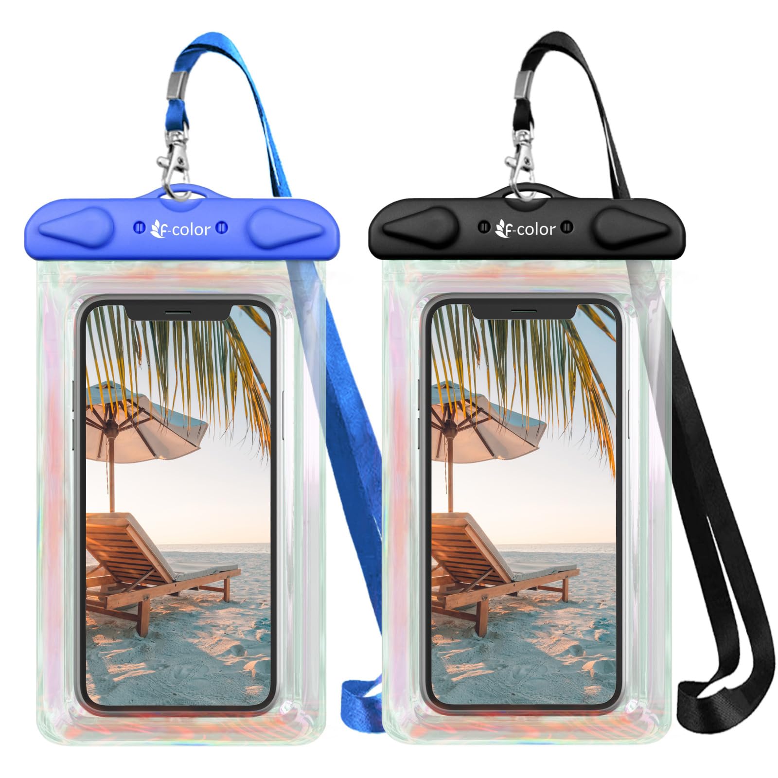 F-color Waterproof Phone Pouch - IPX8 Certified Dry Bag for iPhone 14/13/12 Pro & Samsung Galaxy (Up to 7.2