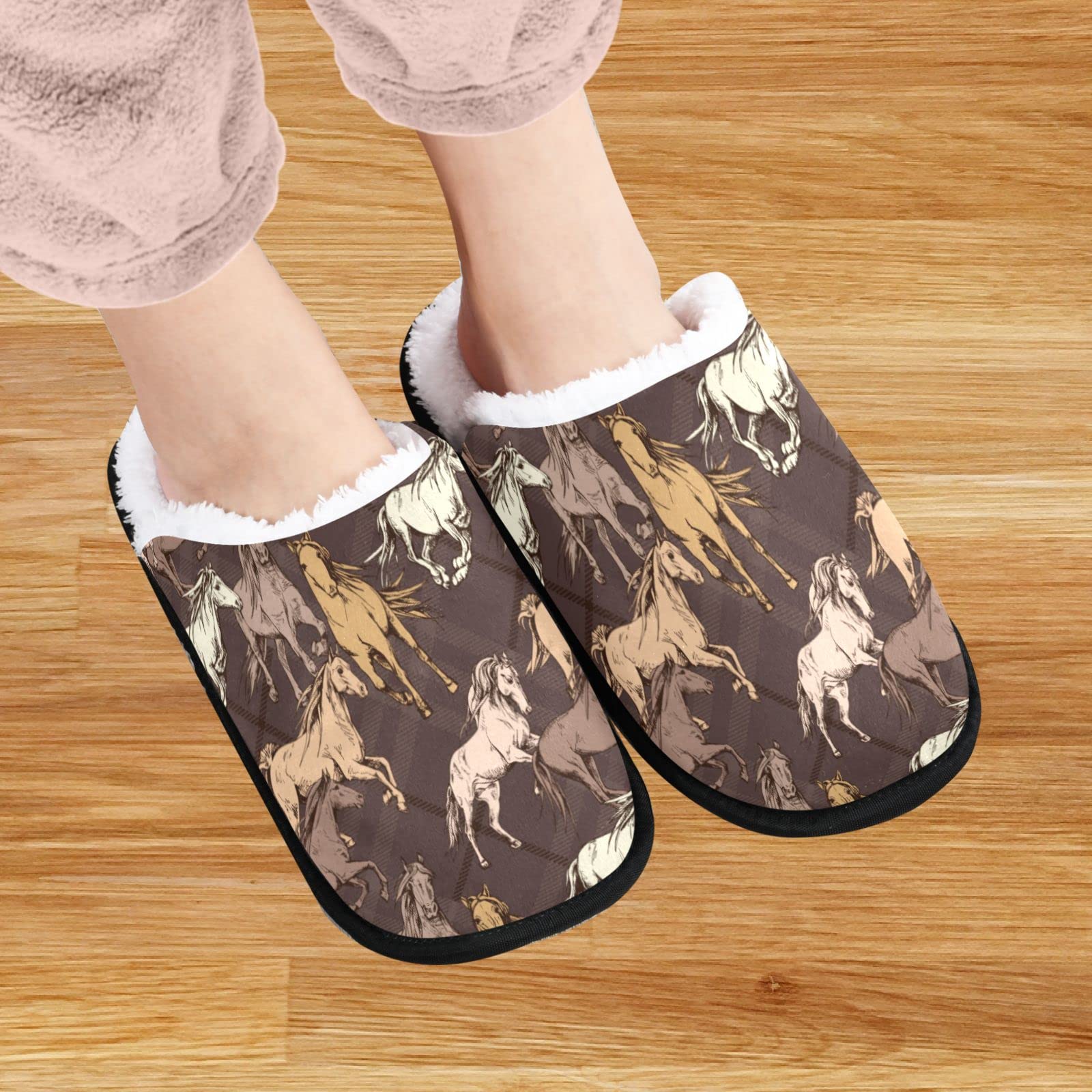 Visesunny Memory Foam Slippers for Women & Men - Winter Warm Cotton House Slippers, Cozy Indoor Outdoor Shoes with Non-Slip Sole - Perfect for Home, Bedroom, Lounge & Backyard Use