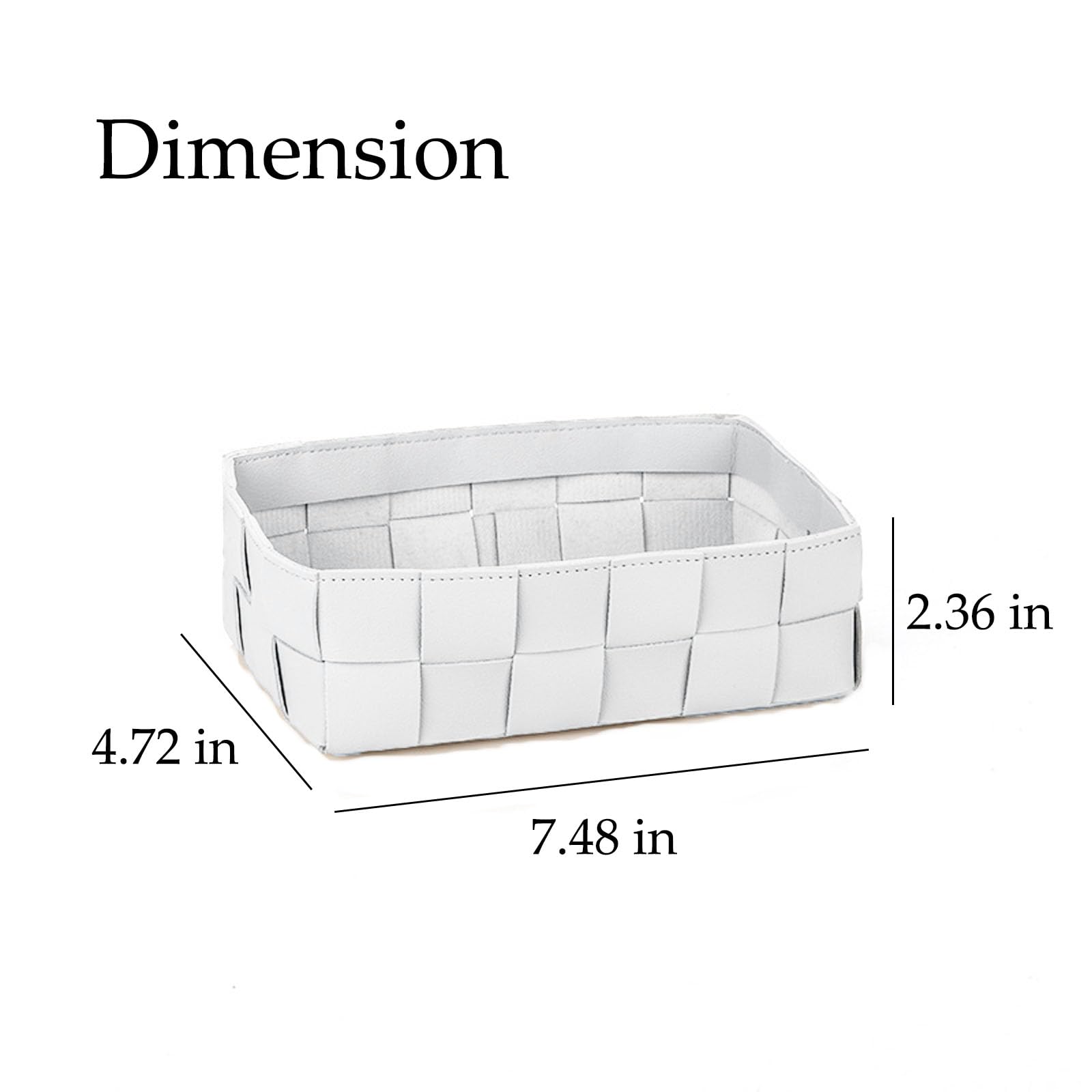 2-Pack Leather Desk Organizer Tray - Stylish Nightstand & Entryway Table Storage Basket for Makeup, Keys, Jewelry - Perfect for Home Office & Bedroom (Black + White)