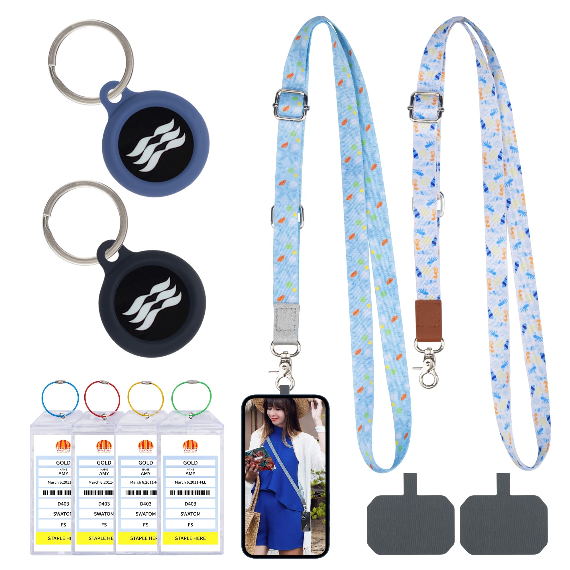 SWATOM 8PCS Waterproof Cruise Luggage Tags & Lanyards Set for Princess Medallion - Travel Essentials for 2024-2025 Cruises