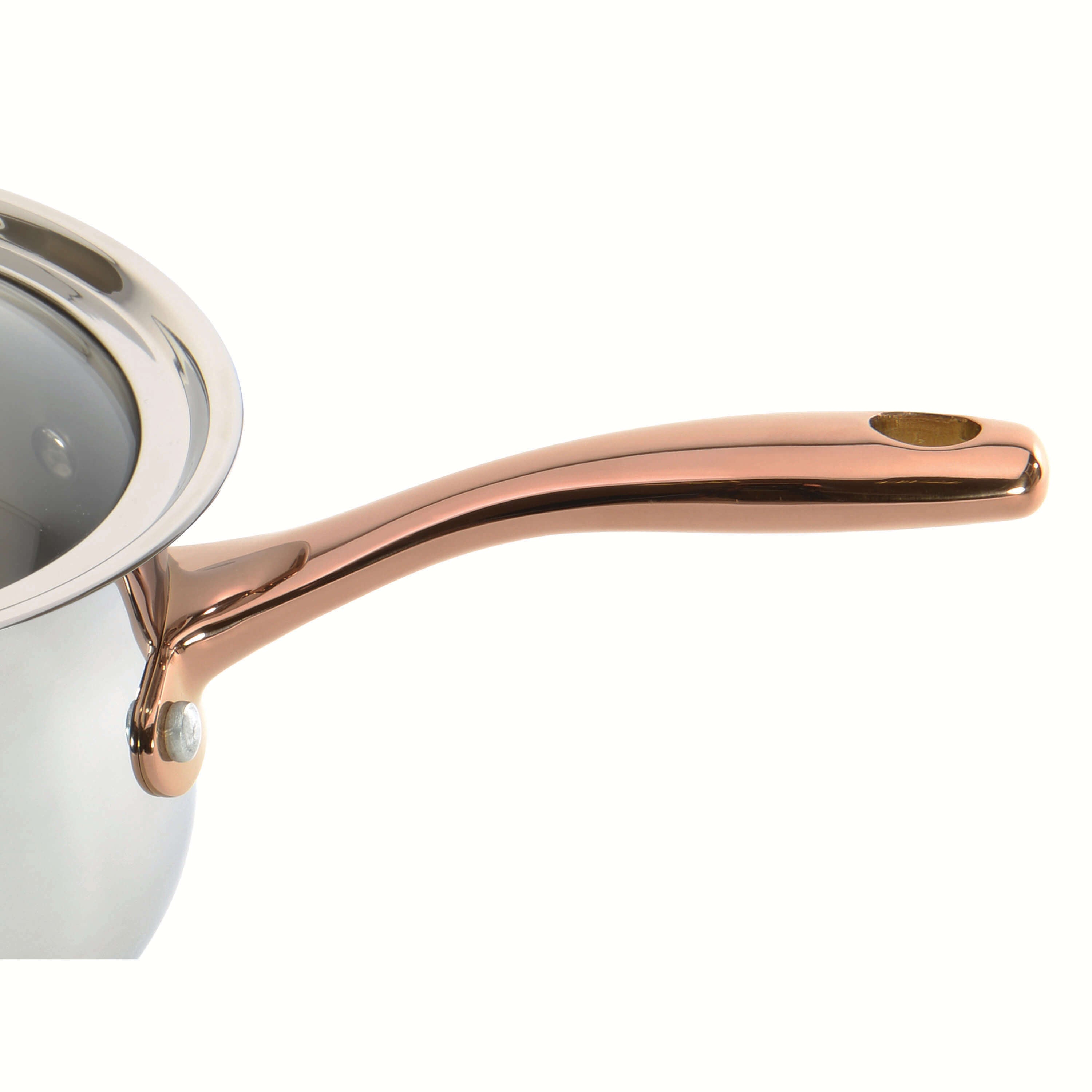 BergHOFF Ouro Gold 5-Piece 18/10 Stainless Steel Cookware Set with Glass Lids & Rose Gold Handles - Premium Kitchen Starter Set for Cooking, Baking & Serving - Perfect for Home Chefs & Dinner Parties