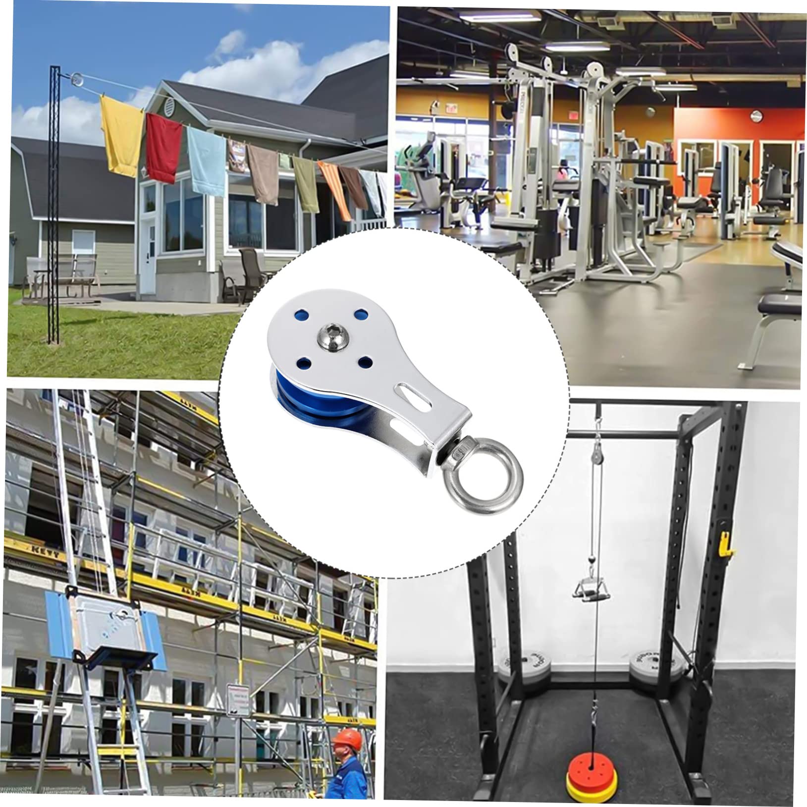 Kisangel 7-Piece Pulley Fitness Accessories Set - Rotating Wheel Training Tool for Home Gym, Strength Training & Physical Therapy - Durable Metal Scroll Wheel for Resistance Bands & Cable Machines