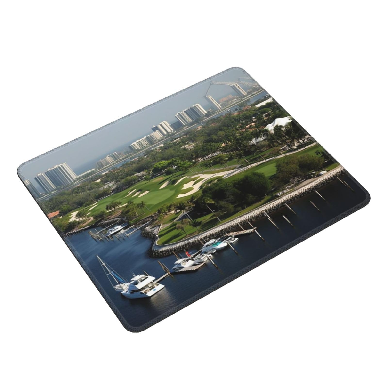 Non-Slip Rubber Base Mouse Pad with Stitched Edge - Premium Gaming & Office Mouse Mat for Wireless Mouse, Computer, Laptop - Perfect for Home Office, Gaming Setup, Golf & Yacht Club Enthusiasts