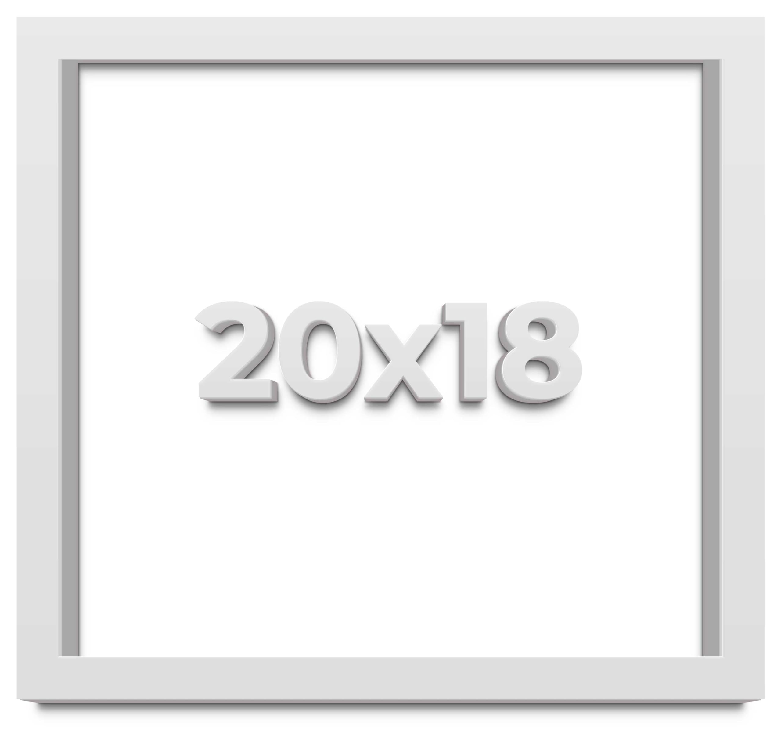 20x18 Shadow Box White Display Frame - 2 Inch Rabbet Depth, 1.25 Inch Moulding Width with Shatter-Resistant Acrylic & Foam Board Backing - Perfect for Memorabilia, Artwork, and 3D Keepsake Display in Home or Office Decor