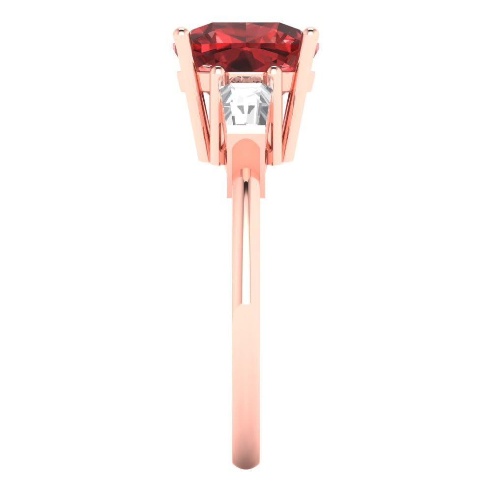 2.5ct Natural Amethyst Solitaire Ring - 14K Rose Gold Radiant Cut Wedding Band for Women | Art Deco Bridal Jewelry, Anniversary Gift for Her | Perfect for Engagement, Proposal & Special Occasions