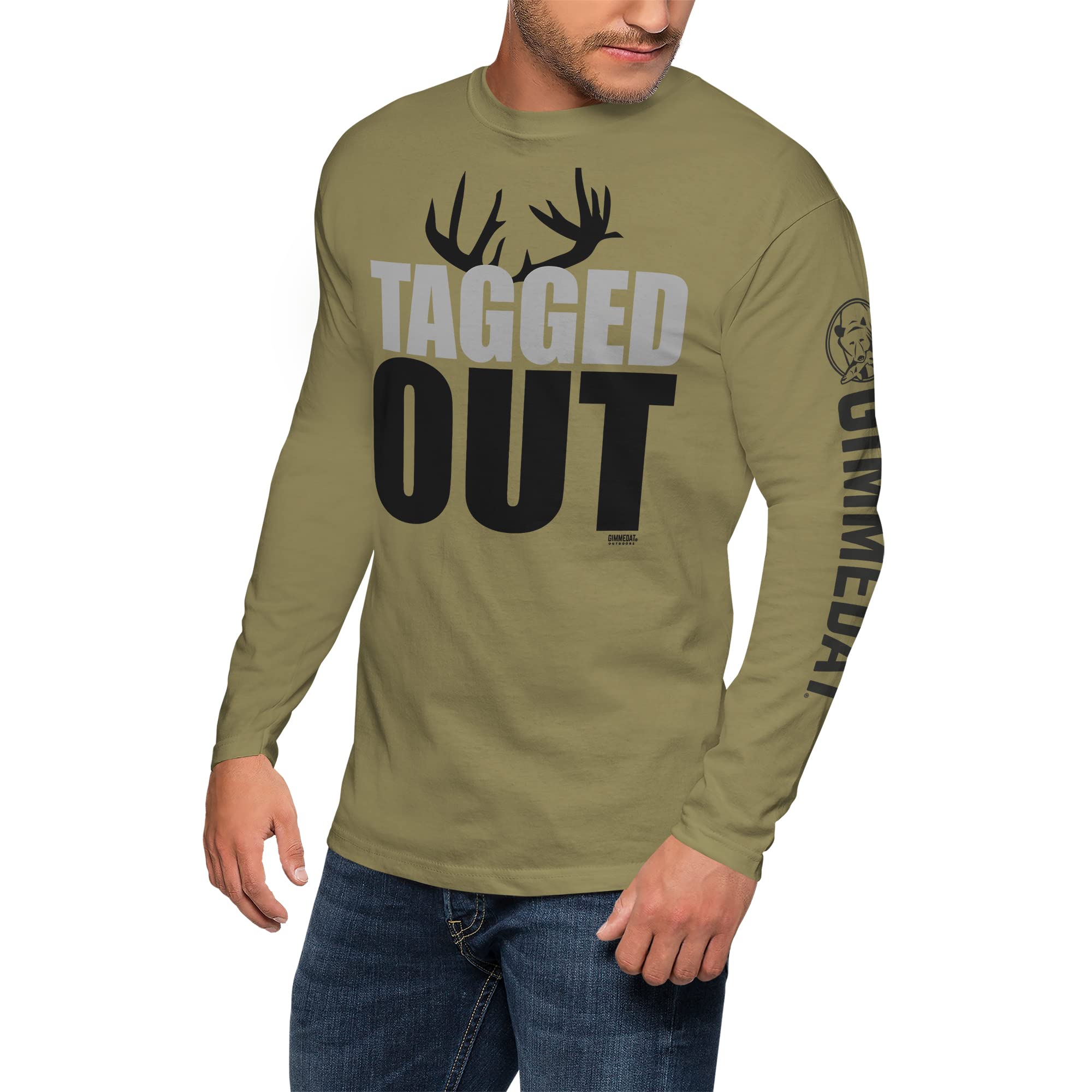 GIMMEDAT Original Tagged Out Long Sleeve Deer Hunting Shirt for Men & Women - Perfect Camo Hunting Gear for Outdoor Adventures & Gifts