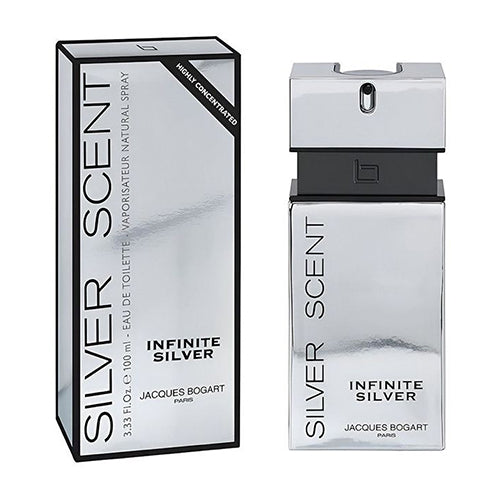 Jacques Bogart Paris Silver Scent Infinite Silver 100ml Eau de Toilette for Men - Fresh Citrus Aromatic Fragrance for Day & Night Wear, Office & Special Occasions