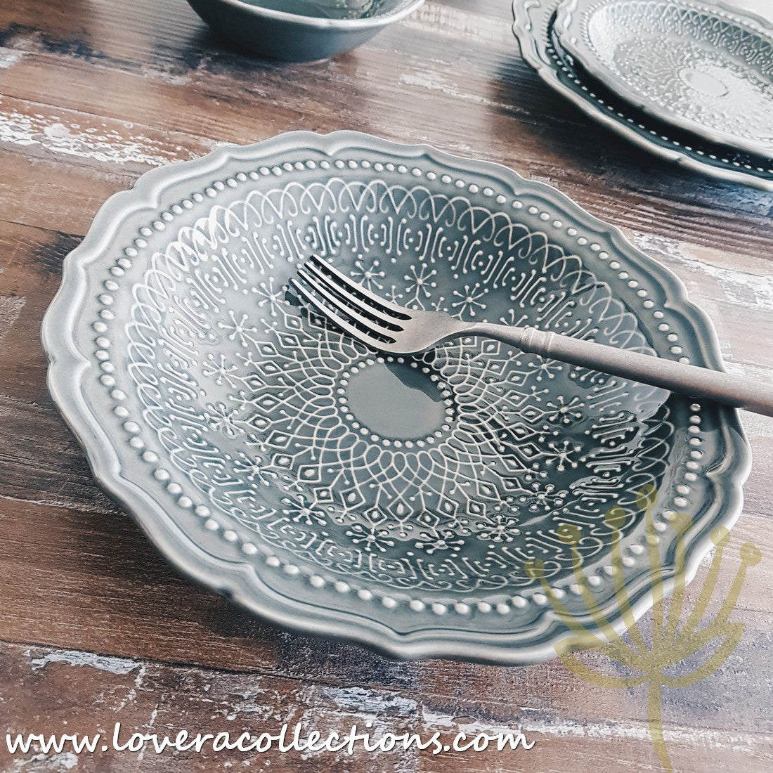 French Lace Dinnerware Set - Elegant Porcelain Plates & Bowls for Formal Dining, Wedding Reception & Holiday Table Setting (50% Off Limited Time Sale)