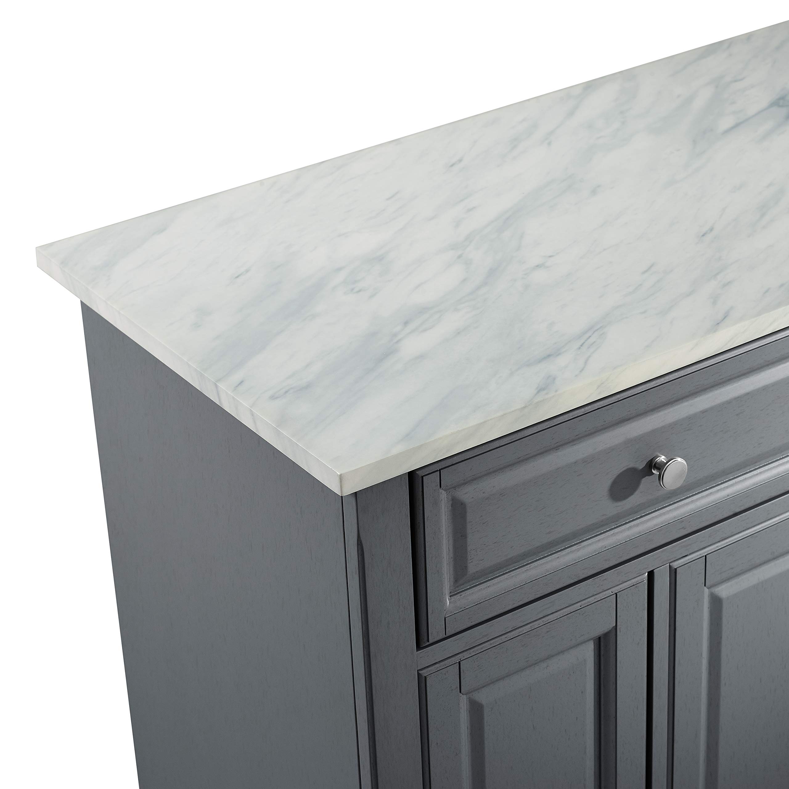Crosley Avery Kitchen Island with Storage Shelves - Microwave Stand, Coffee Bar Station, Gray - Perfect for Small Kitchens, Breakfast Nooks & Home Bar Setups