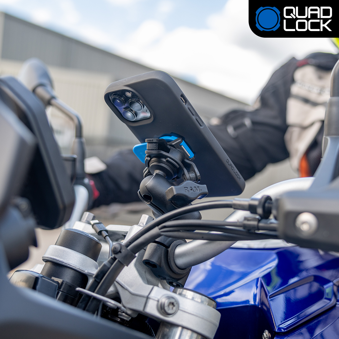 1 Ball Motorcycle Phone Mount Kit - Universal Adjustable Handlebar Holder for iPhone & Smartphones - Perfect for GPS Navigation & Hands-Free Riding