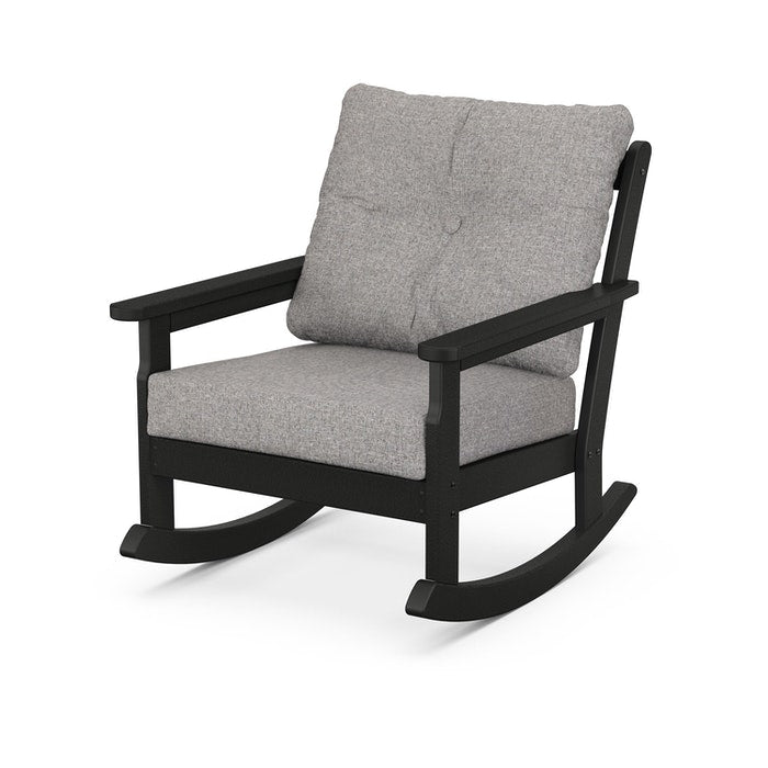 POLYWOOD Vineyard Deep Seating Rocking Chair - Durable Outdoor Rocker with Weather-Resistant HDPE Material - Perfect for Patio, Garden & Porch Relaxation