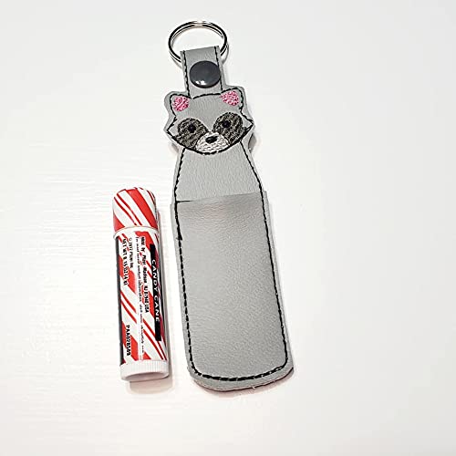 Raccoon Hand Sanitizer Holder Keychain - Lip Balm Holder Keychain - Cute Animal Keyring for Purse, Backpack & Gym Bag - Perfect for Travel, School & Outdoor Activities