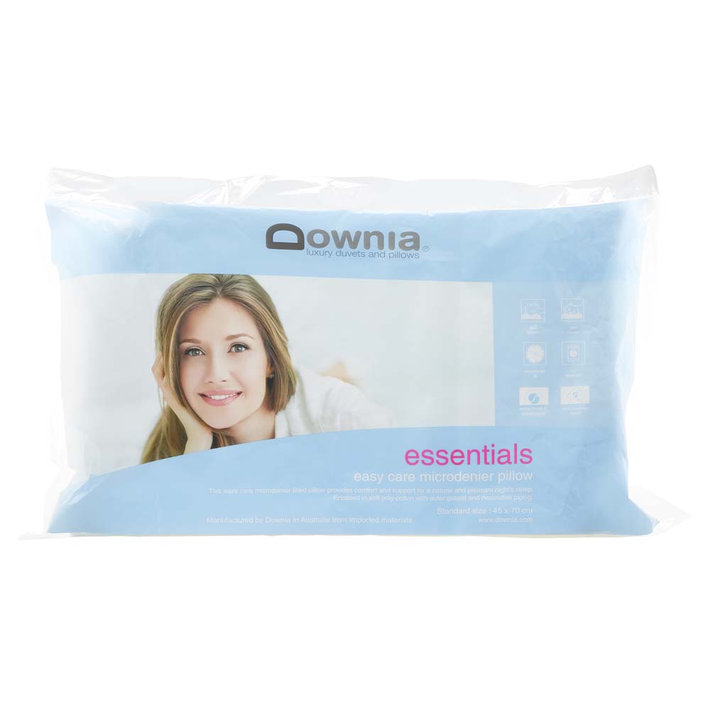 Premium Microdenier Medium Profile Pillows (2-Pack) - Soft & Supportive for Side Sleepers, Back Pain Relief - Perfect for Bed, Sofa & Travel Use