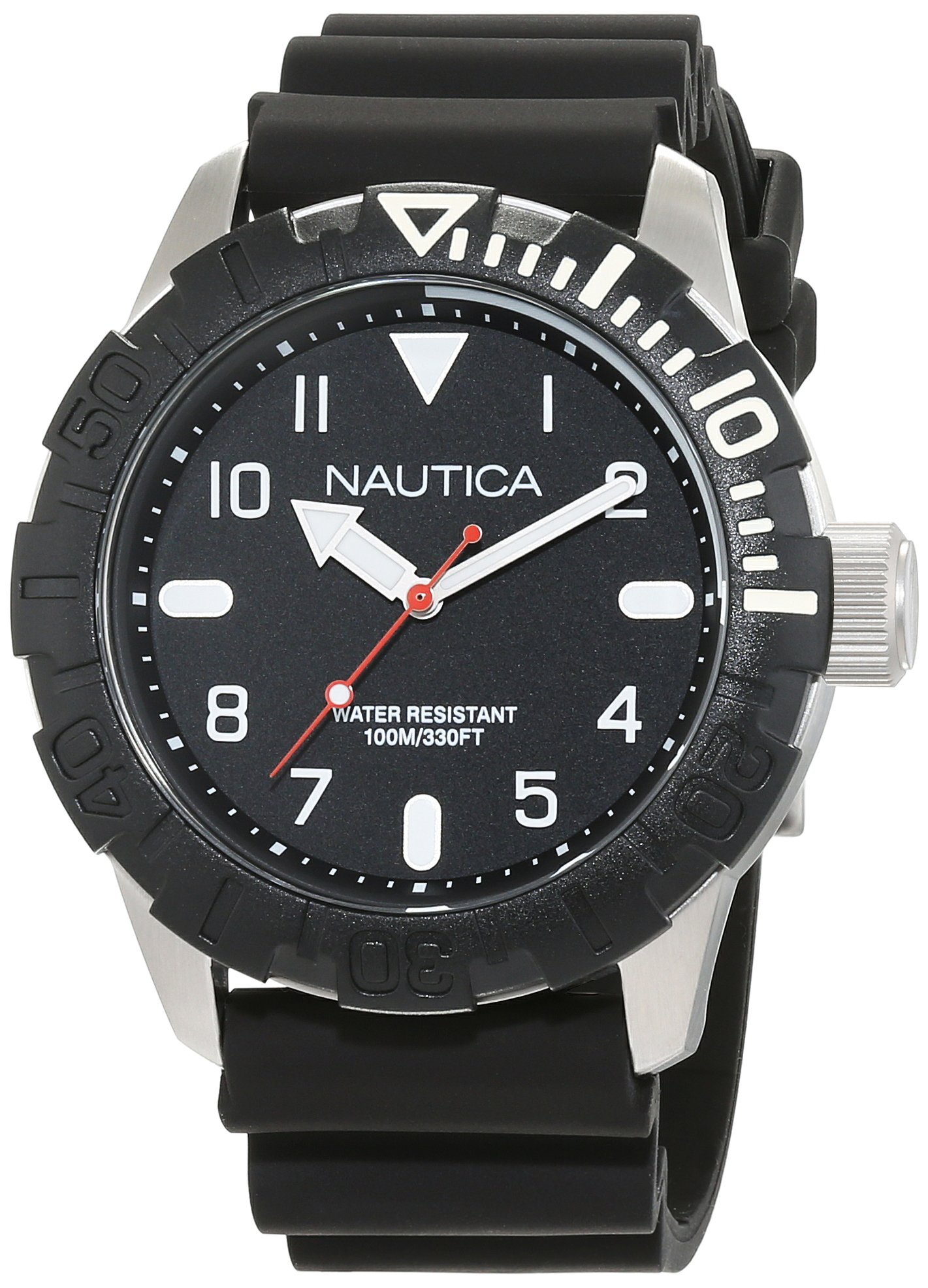 Nautica Men's Waterproof Quartz Watch with Resin Strap & Silicone Band - Perfect for Swimming, Diving, and Everyday Wear