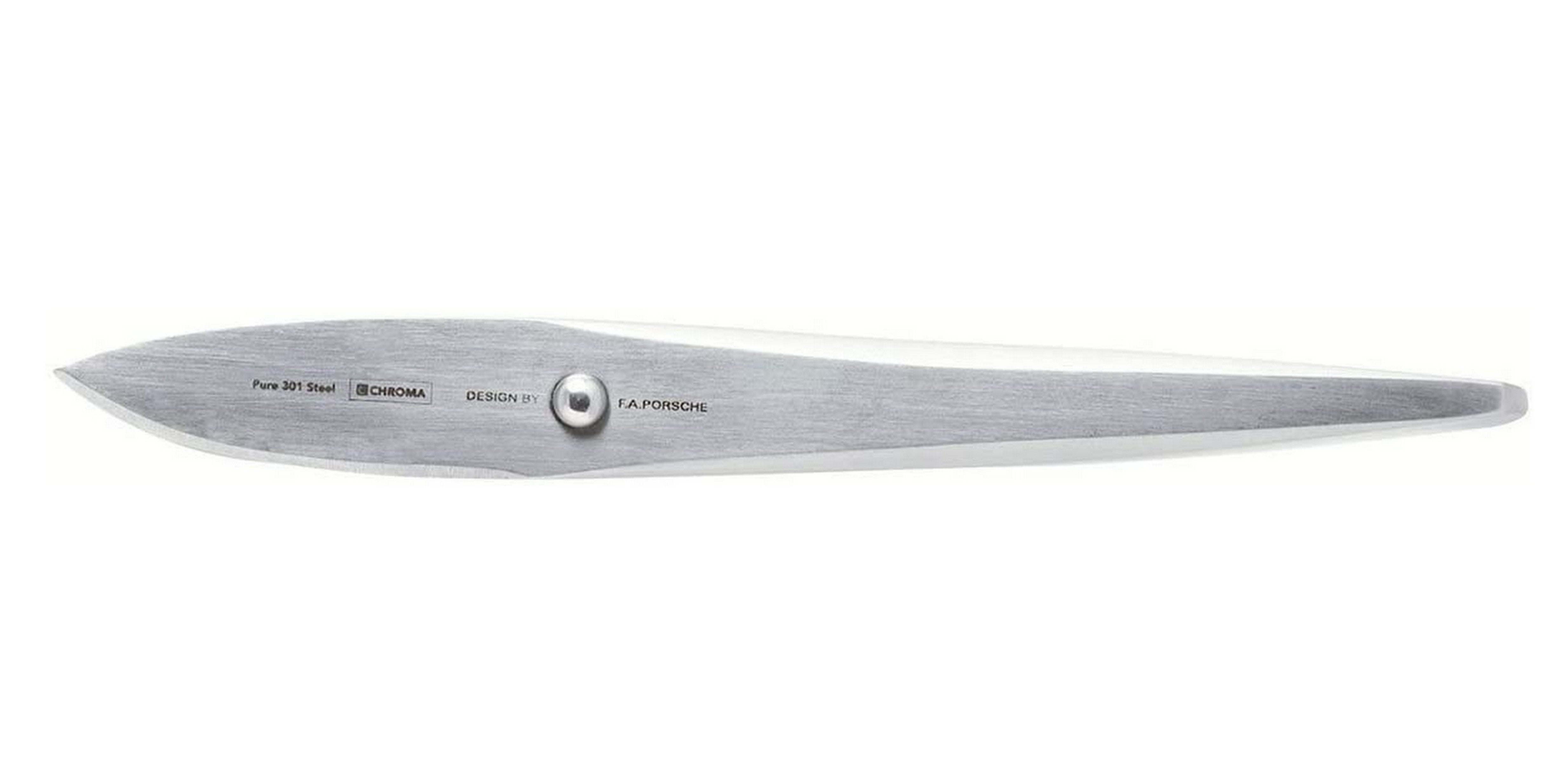 Chroma Type 301 Oyster Knife - 2 1/4 Inch Stainless Steel Blade - Designed by F.A. Porsche - Silver Kitchen Tool for Shucking Oysters and Seafood Prep