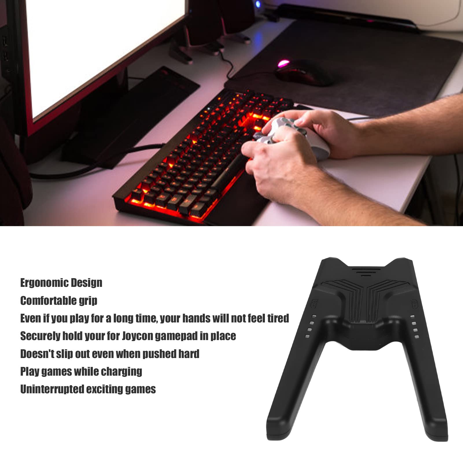 Joy-Con Charging Grip with USB-C - Portable V-Shaped Controller Holder for Nintendo Switch | Charge While Playing for Left & Right Joy-Cons | Perfect for Gaming Sessions & Travel