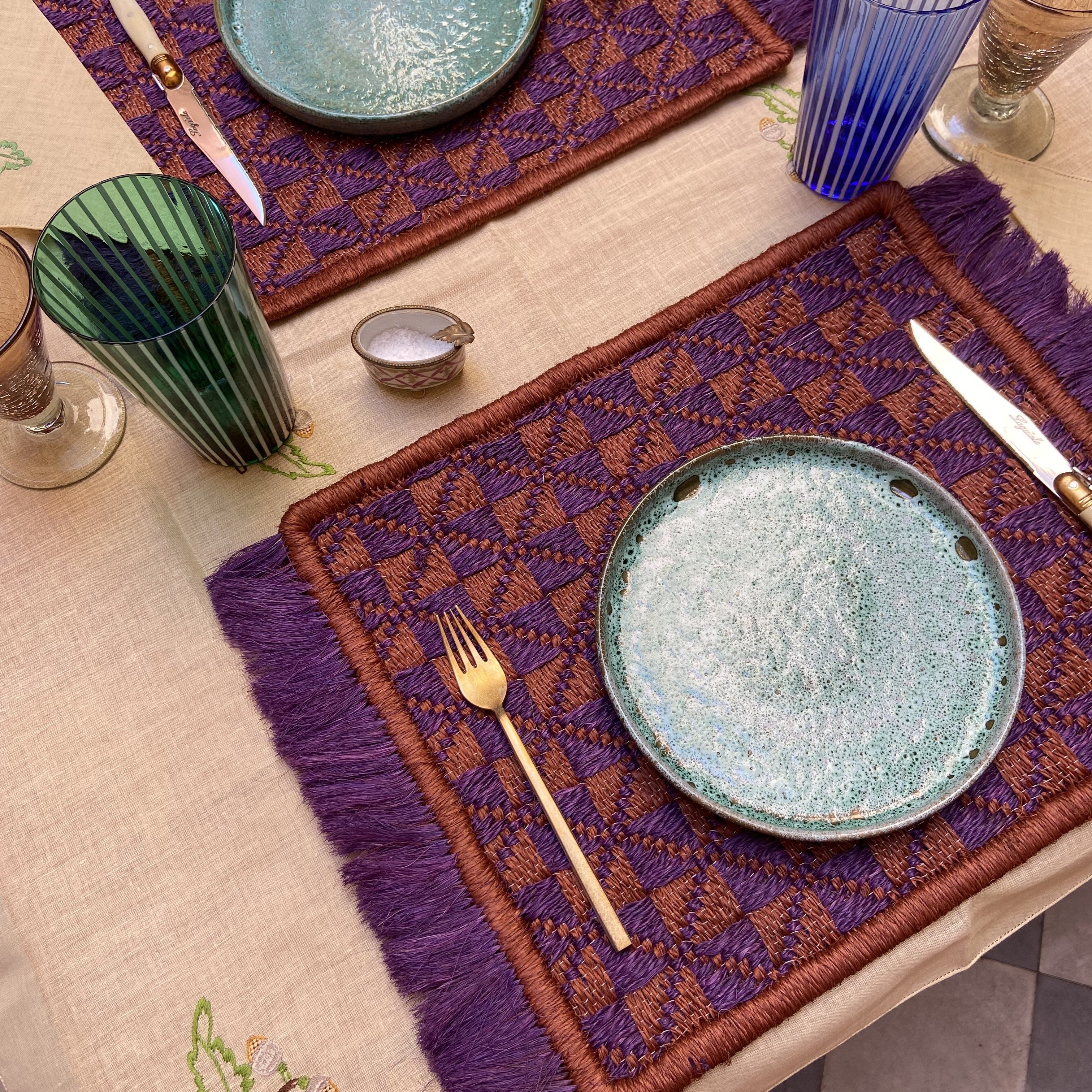 Premium Cotton Placemats Set of 2 - Washable & Heat-Resistant Table Mats for Dining, Kitchen, and Party Decor (17x12 Inches) - Elegant Home & Entertaining Essentials