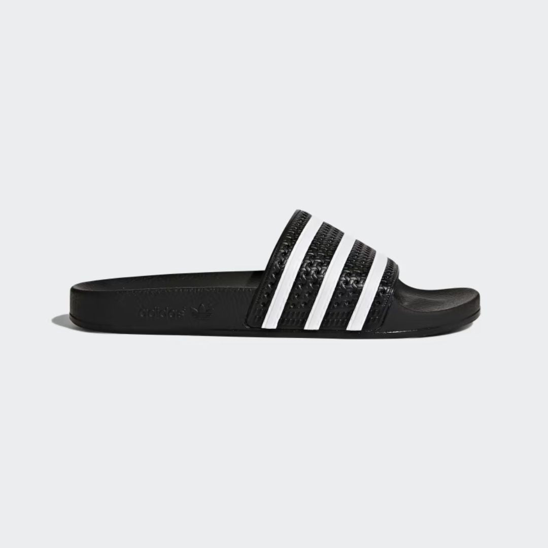 Adilette Slides for Men & Women - Comfortable Core Black & White Pool Sandals - Perfect for Beach, Pool, and Gym Showers