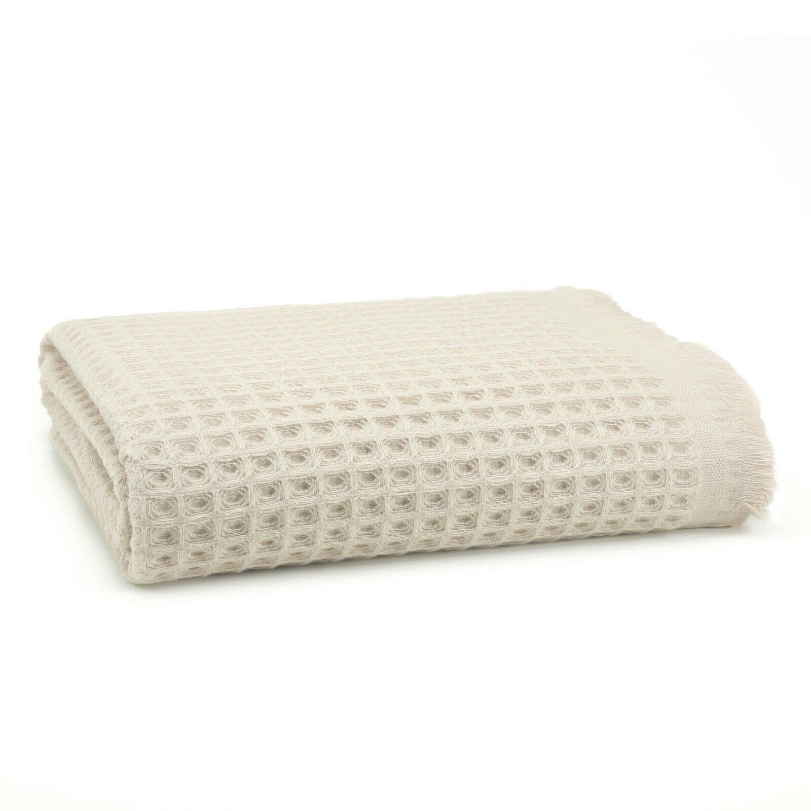 Premium Lycia Turkish Cotton Waffle Bath Towel - Ultra Absorbent & Quick Dry - Soft Spa-Grade Luxury (Eggshell Color) - Perfect for Bathrooms, Spas, Beach Trips & Cozy Home Use