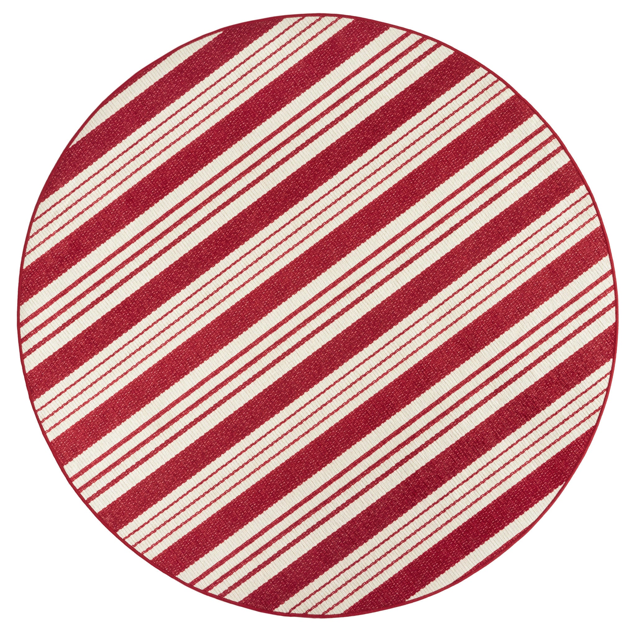 Abby Ticking Machine Washable Rug - Soft & Durable Red Area Rug for Living Room, Bedroom & Home Decor | Easy to Clean & Stain Resistant