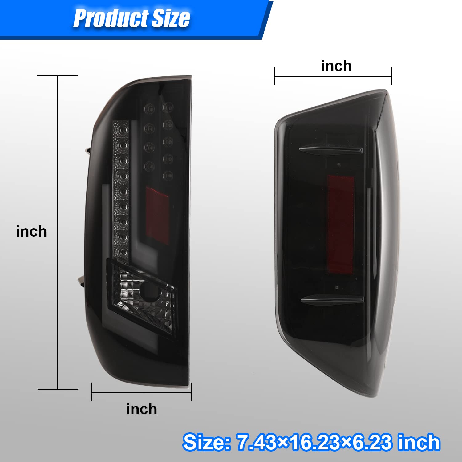 LED Tail Light Assembly for 2014-2020 Toyota Tundra - Sequential Turn Signal, DRL & Brake Lights - Matte Black/Clear Lens - Replacement Rear Lights for Improved Visibility & Style (Perfect for Night Driving & Custom Truck Upgrades)