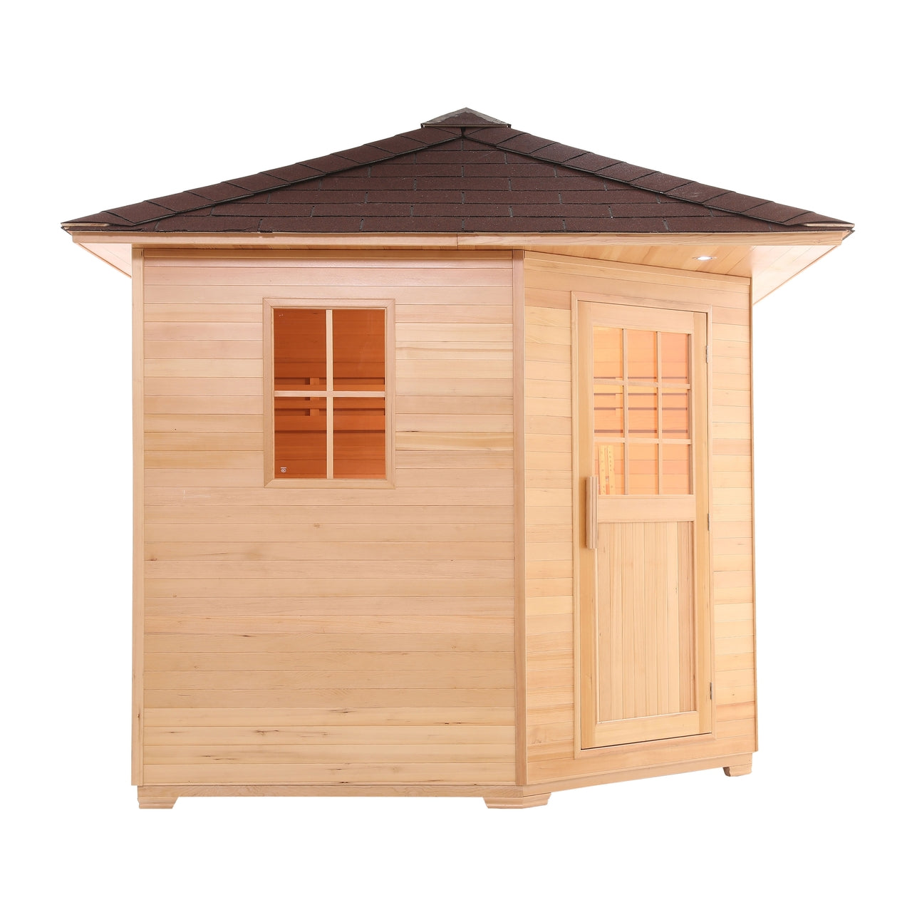 Premium Aleko Canadian Hemlock Wet & Dry Outdoor Sauna with Asphalt Roof - 6 kW ETL Certified Heater for 5 People | Perfect for Backyard Relaxation & Home Spa Experience