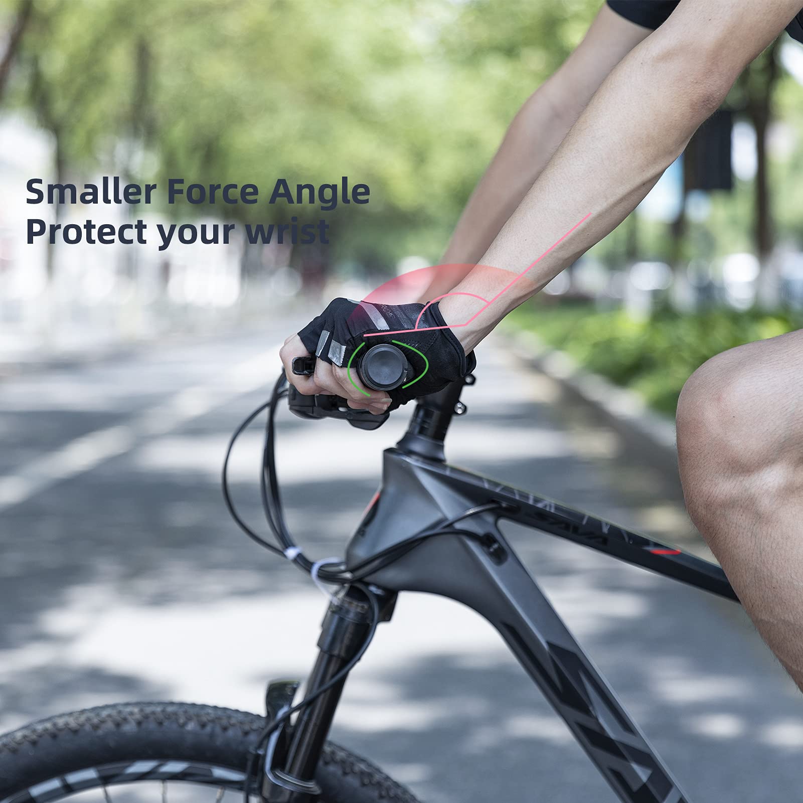 ROCKBROS Mountain Bike Handlebar Grips - Lock-On Double Aluminum Clamp MTB/BMX Grips (Black, Grey, Red, Green) - Ergonomic Non-Slip Design for Trail Riding, Commuting & Urban Cycling