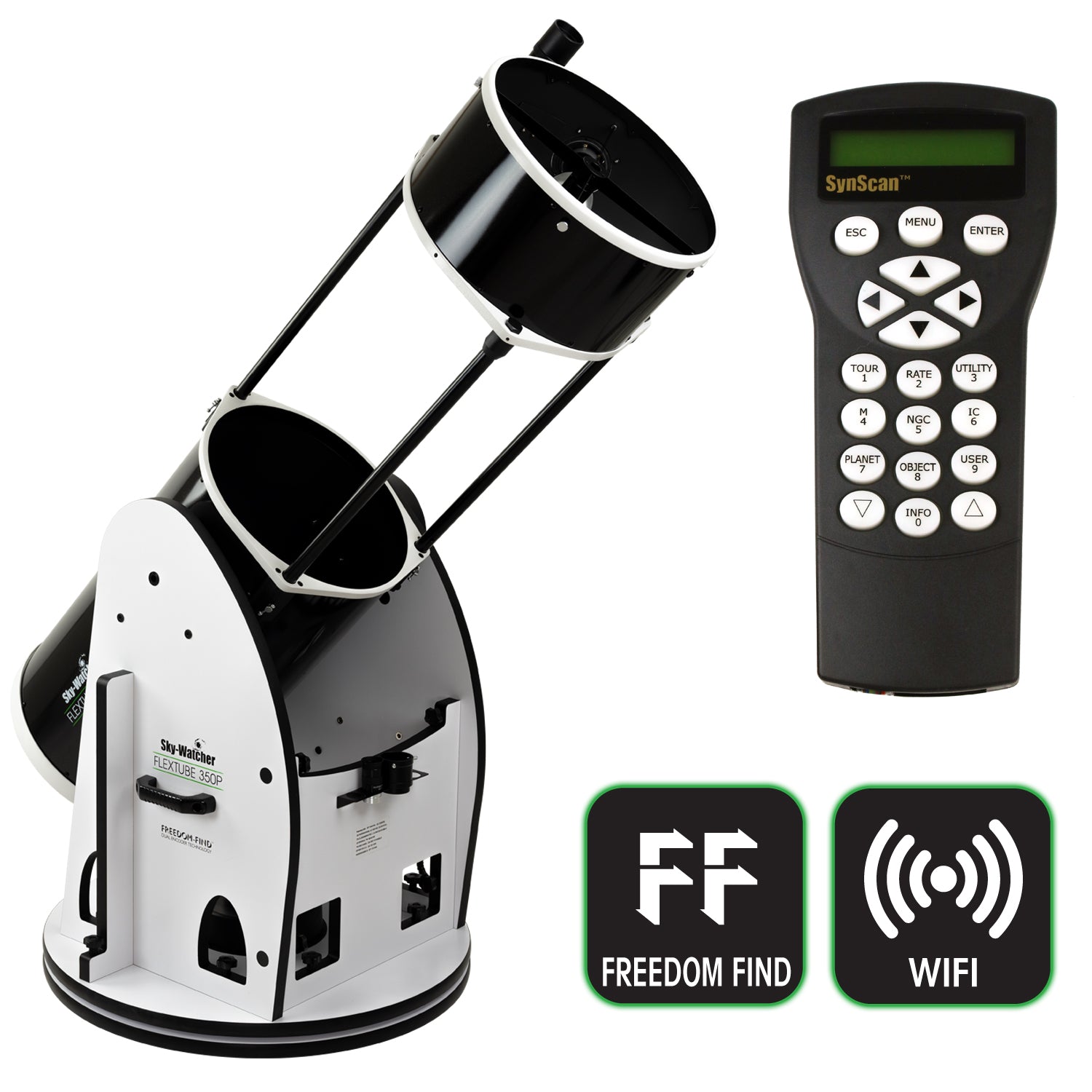 Flextube 350P SynScan GoTo Collapsible Dobsonian Telescope - 14 Inch Aperture with Computerized Tracking | Perfect for Deep Space Observation & Stargazing