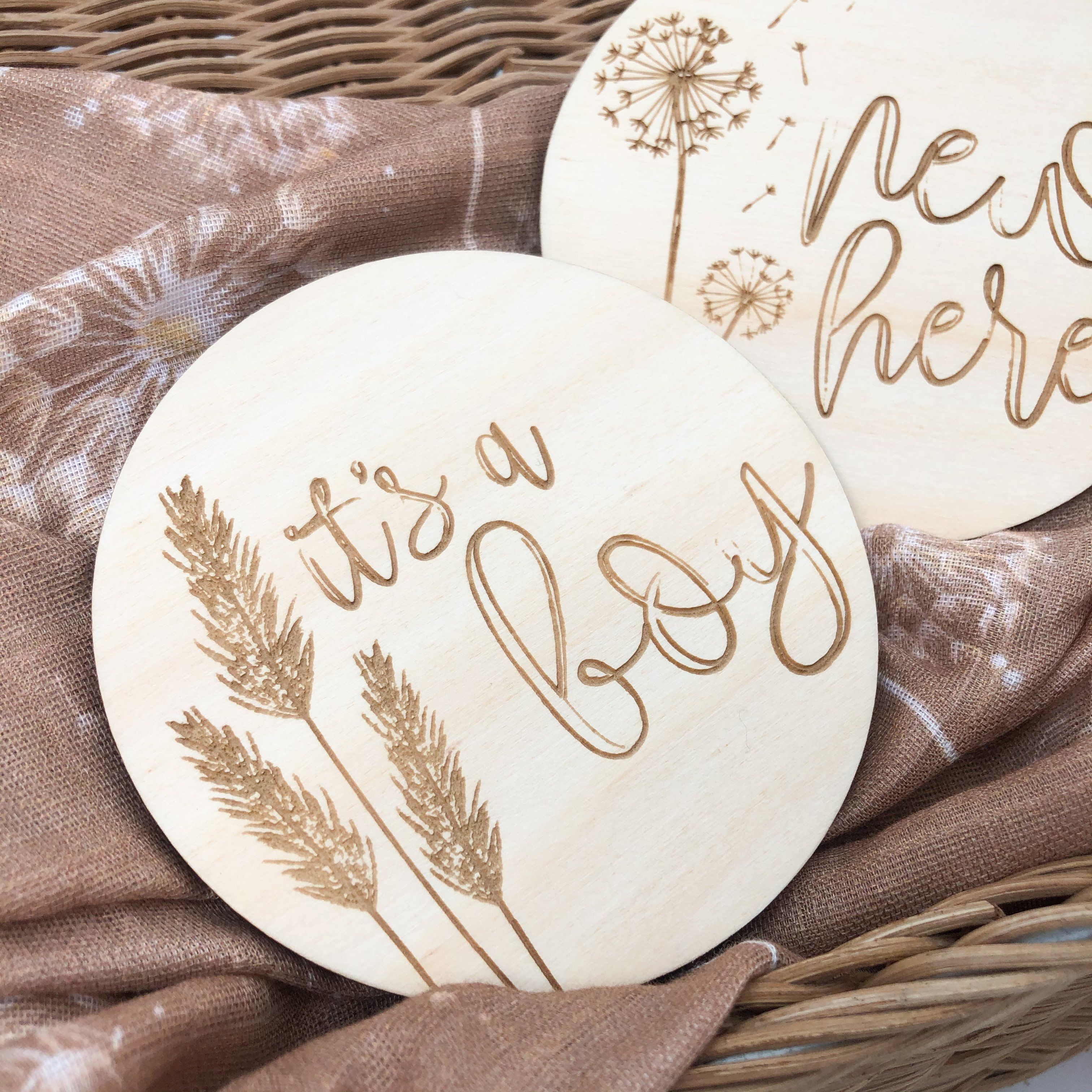 Boho Baby Milestone Plaques - Timber Wooden Announcement Signs for Newborns, First Birthday & Photo Props - Perfect for Nursery Decor, Baby Showers & Gender Reveals
