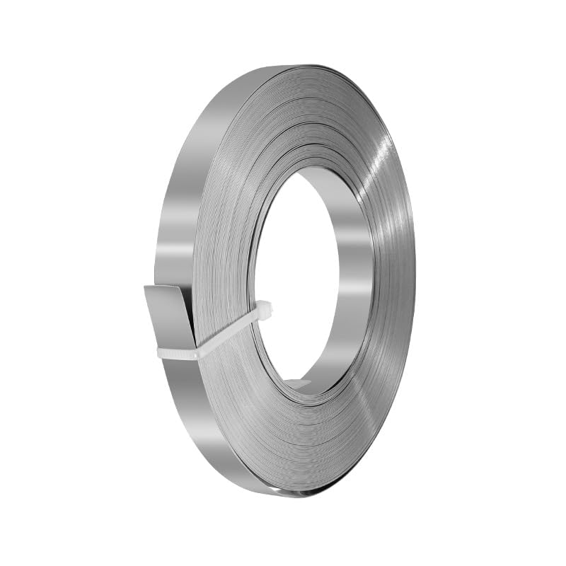 Premium 304 Stainless Steel Strapping Band Coil - Heavy Duty Metal Straps for Shipping, Packaging & Construction - Made in USA - Multiple Sizes Available - Ideal for Securing Pallets, Bundles & Industrial Loads