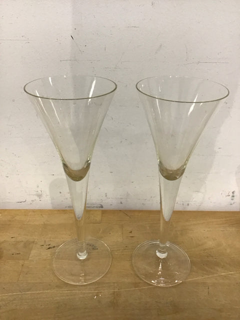 Elegant Pair of Crystal Champagne Flutes - 12oz Tall Wedding Toast Glasses for Celebrations, Anniversaries & Romantic Dinners