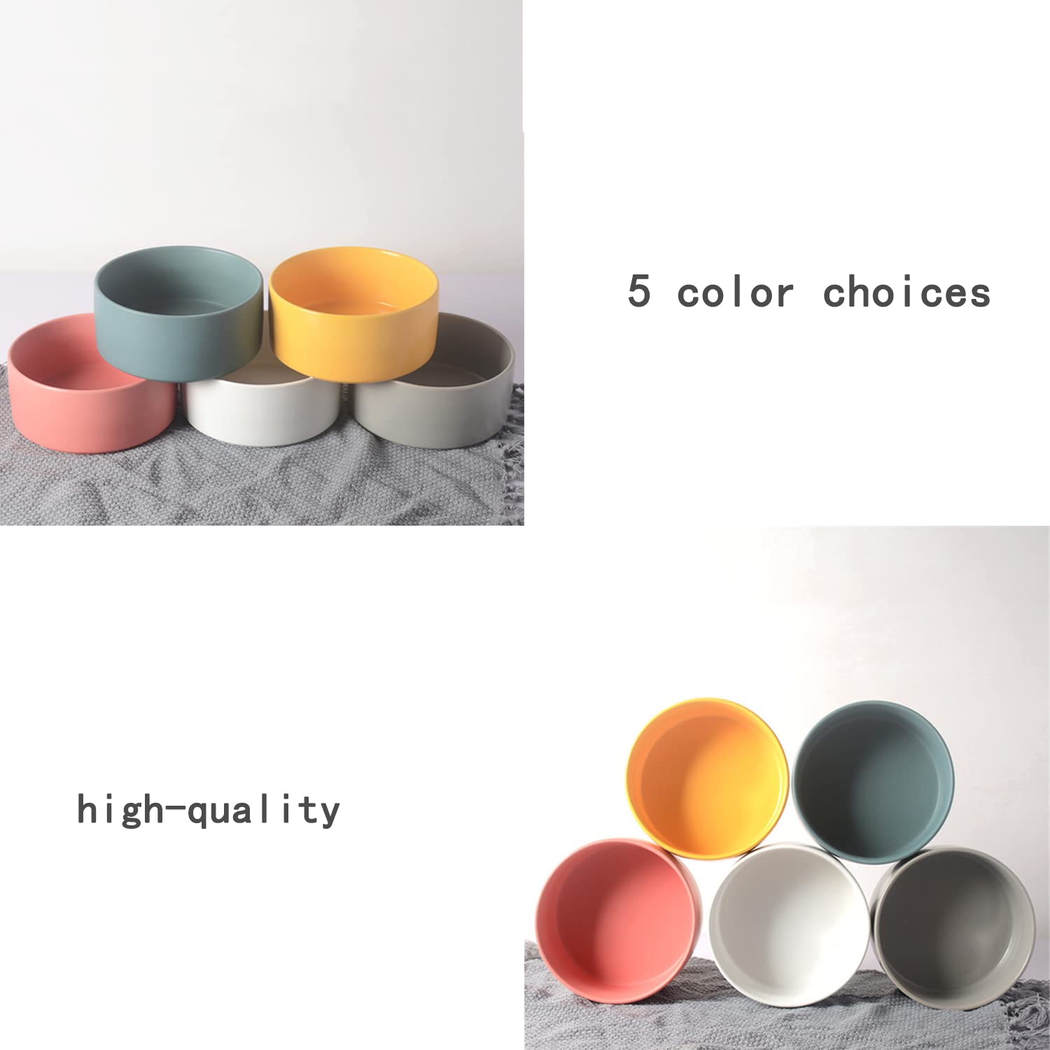 Custom Personalized Ceramic Dog Bowl - Non-Slip Pet Food & Water Dish with Engraved Name - Yellow Pet Feeding Bowl for Small Medium Large Dogs - Perfect for Home, Travel & Outdoor Use