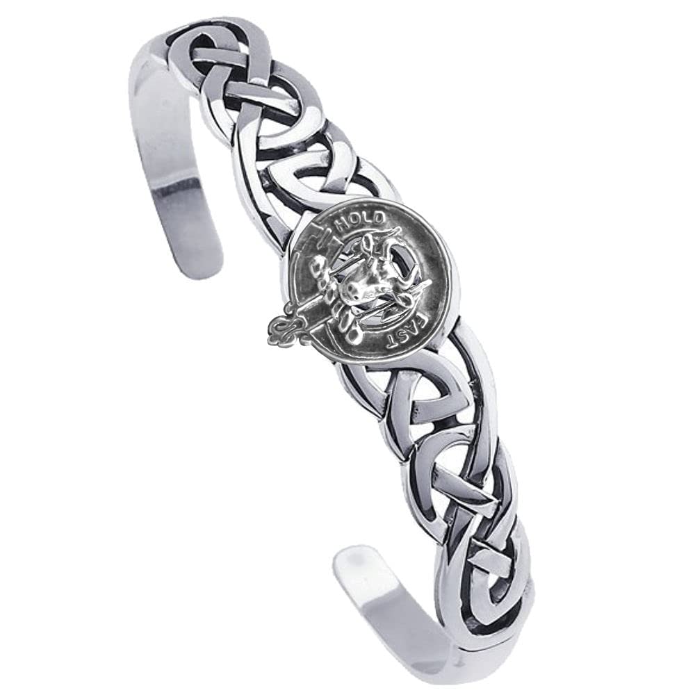 MacLeod Clan Celtic Cuff Bracelet - Scottish Heritage Jewelry for Women & Men - Stainless Steel Viking Bangle - Perfect for Weddings, Renaissance Fairs & Scottish Events