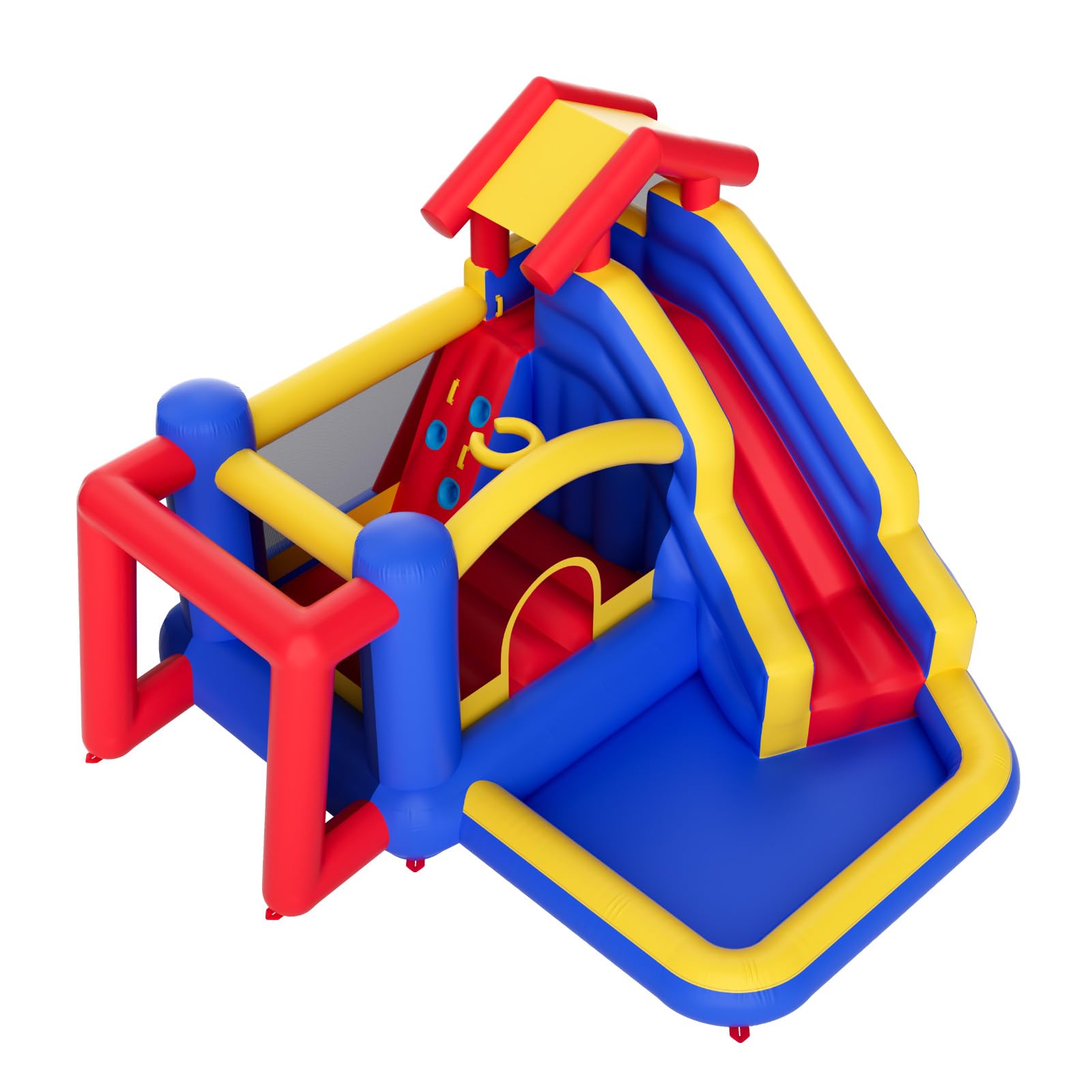 VEVOR Kids Bounce House with Slide - 131x133x91 Inch Inflatable Jumping Castle for Indoor/Outdoor Play - Includes Blower & Storage Bag - Perfect for Birthday Parties, Backyard Fun (Ages 3-8)