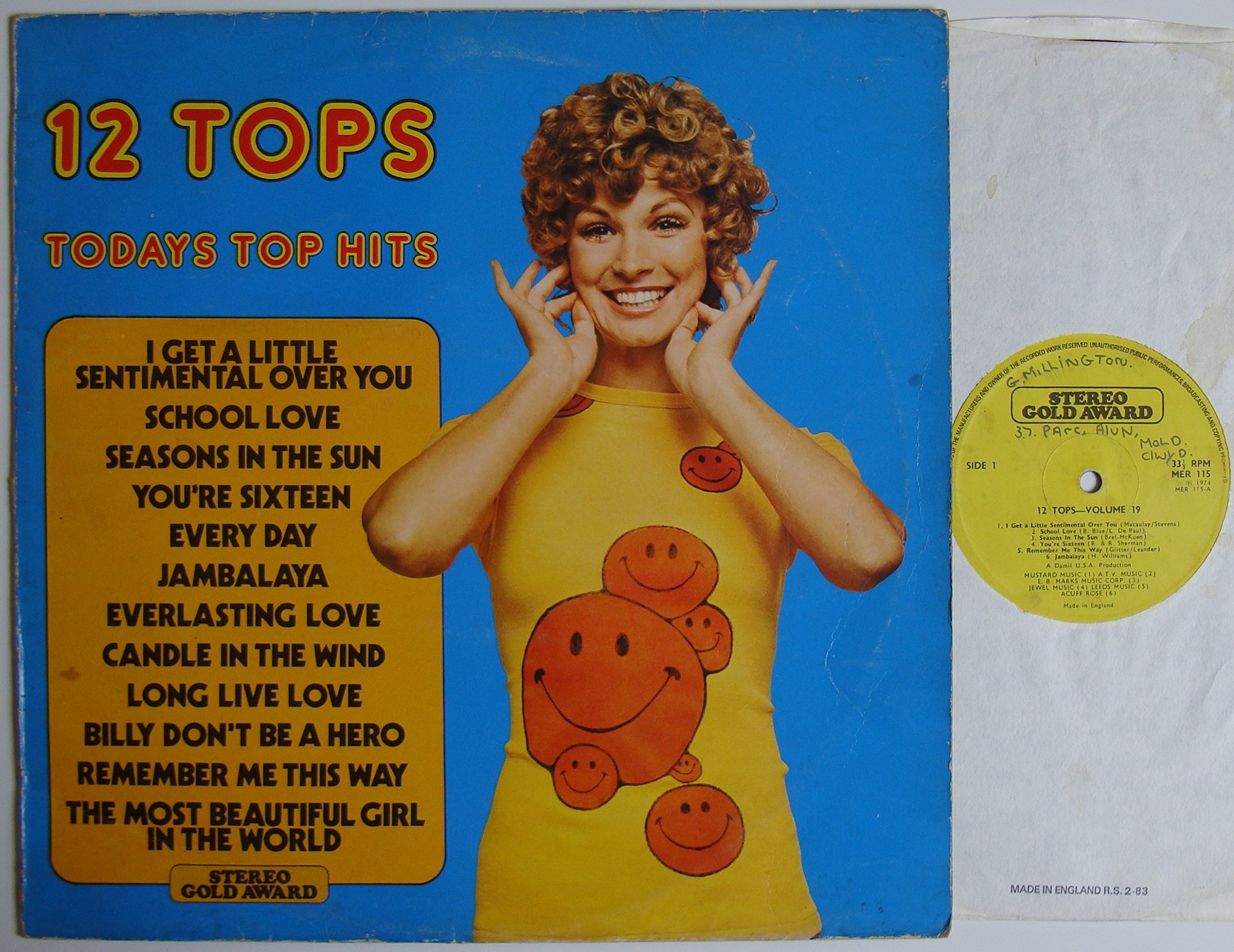 12 Tops Volume 19 - Today's Top Hits UK Import LP (1974 Cover Versions) - Perfect for Music Collectors & 70s Nostalgia Lovers