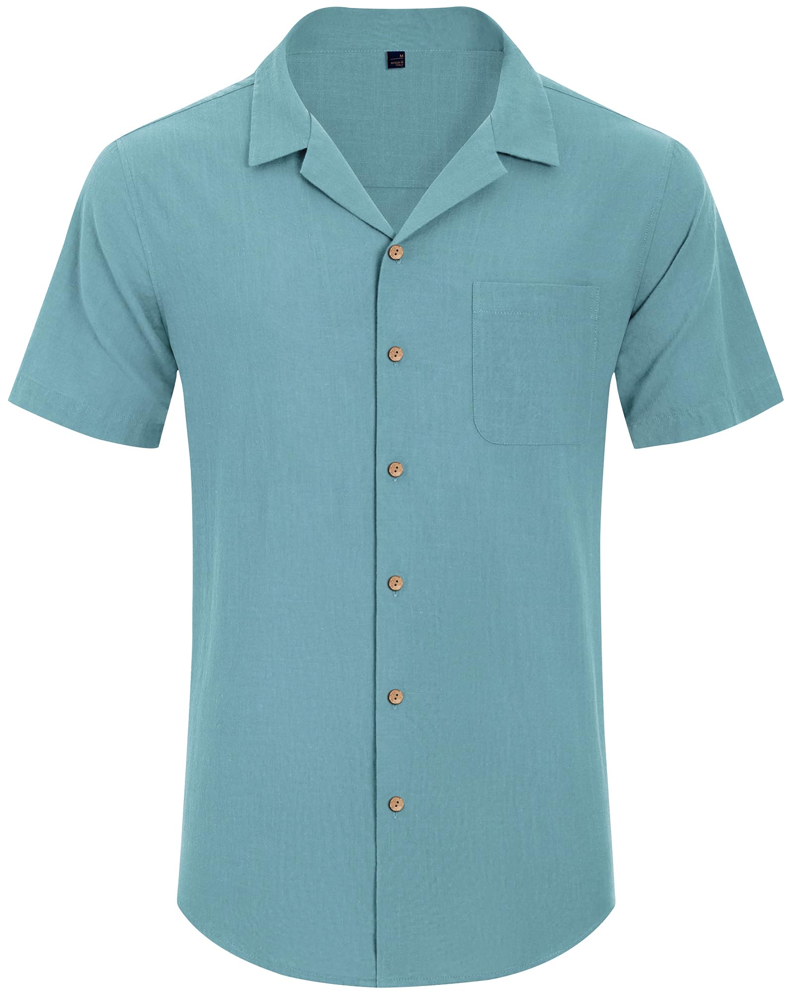 Gentle Men's Linen Shirts - Short Sleeve Button Down Cotton Shirts for Summer | Beach Vacation & Hawaiian Style Cuban Shirts | Perfect for Casual Wear, Outdoor Activities & Tropical Getaways