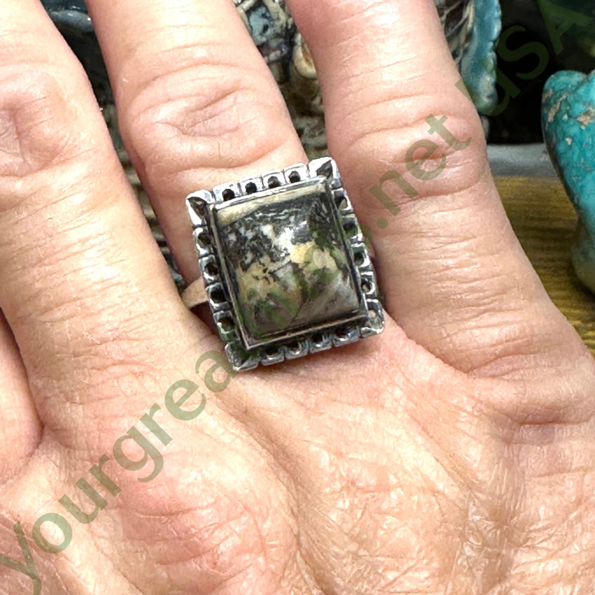 Vintage Jasper Ring for Women - Sterling Silver Size 7.5 - Handmade Boho Jewelry for Everyday Wear & Special Occasions