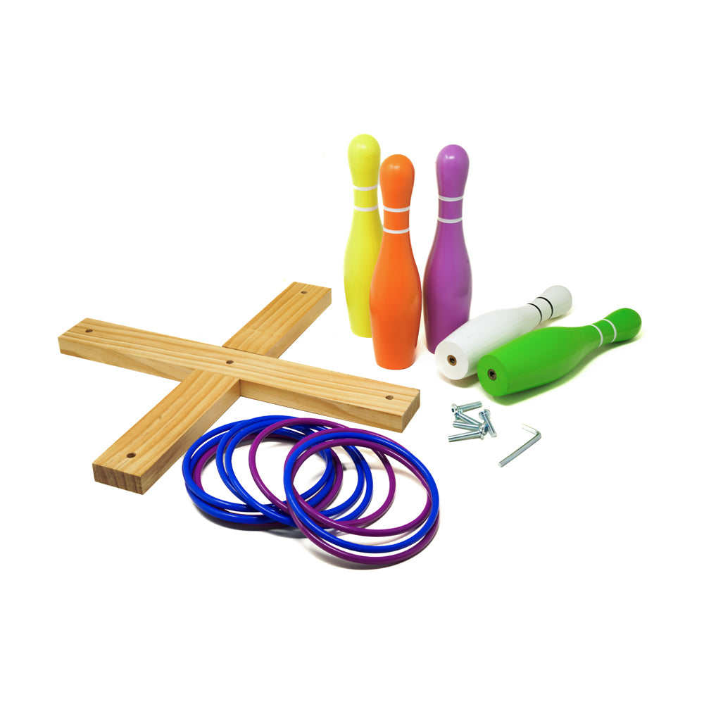 Premium Deluxe Lawn Bowling & Ring Toss Combo Set - Outdoor Games for Adults & Kids - Perfect for Backyard, Picnic, and Beach Parties