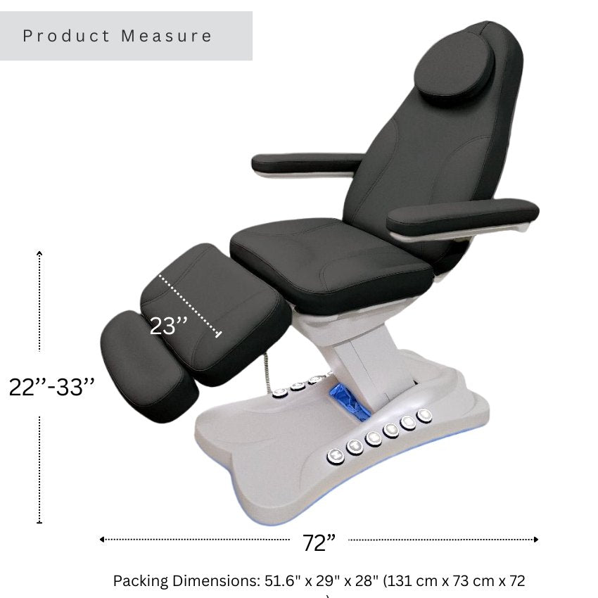 Greenlife Graceful 4 Motor Electric Facial Bed with Silicone Leather - Professional Beauty & Eyelash Extension Chair for Medi Spa & Salon - Perfect for Facial Treatments, Massage Therapy, and Cosmetic Procedures
